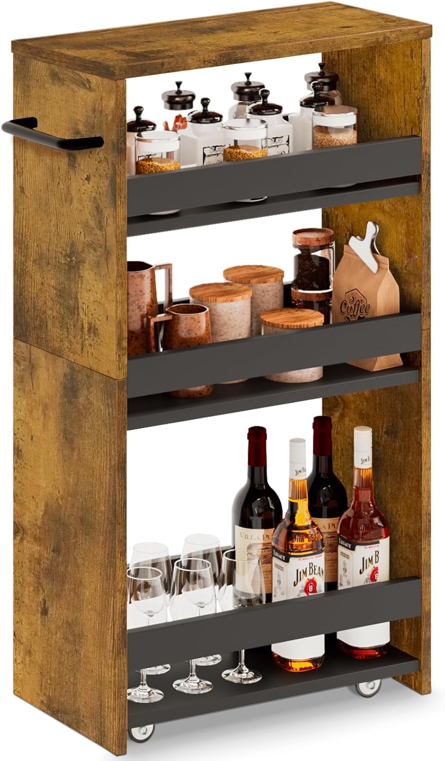 MARTY Rolling Storage Cart for Small Spaces with Wheels