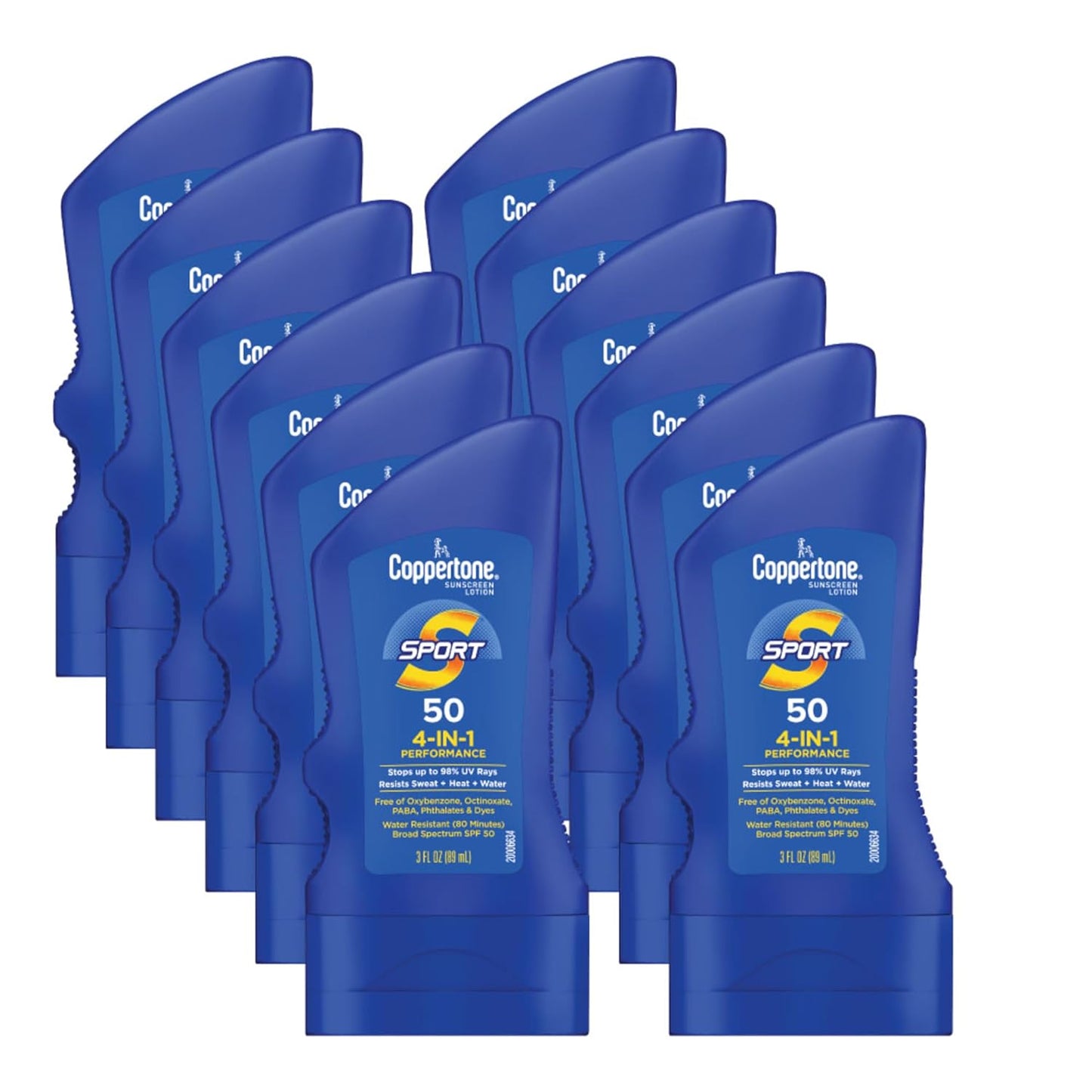 Coppertone Sport Sunscreen Lotion SPF 50 - 12 Pack for Active Days