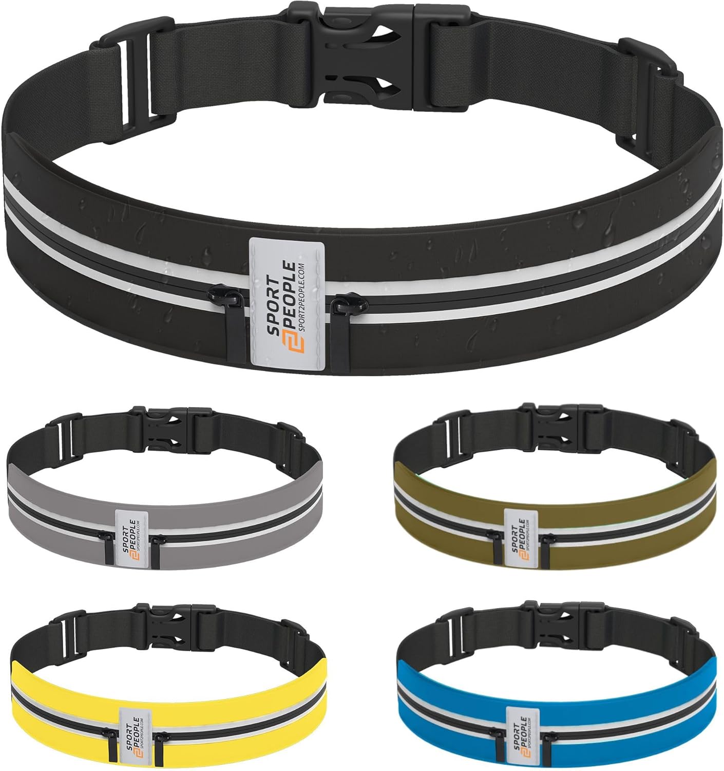 Waterproof Reflective Running Belt with 2 Pockets