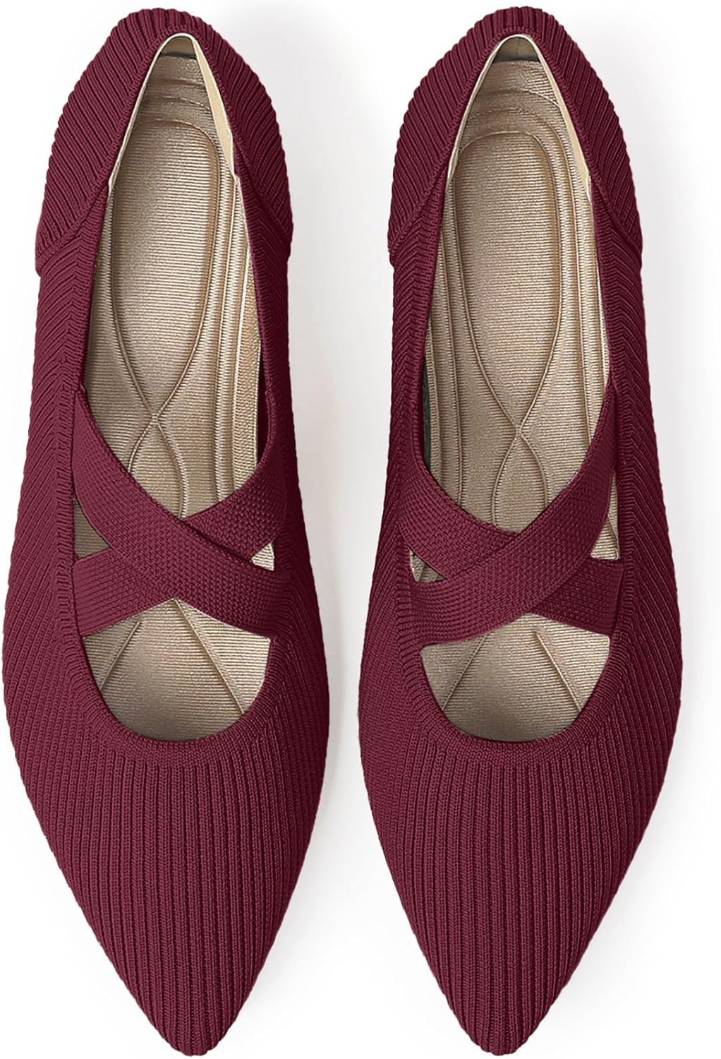 Women's Flats Shoes Pointed Toe Knit Comfortable Dressy Style