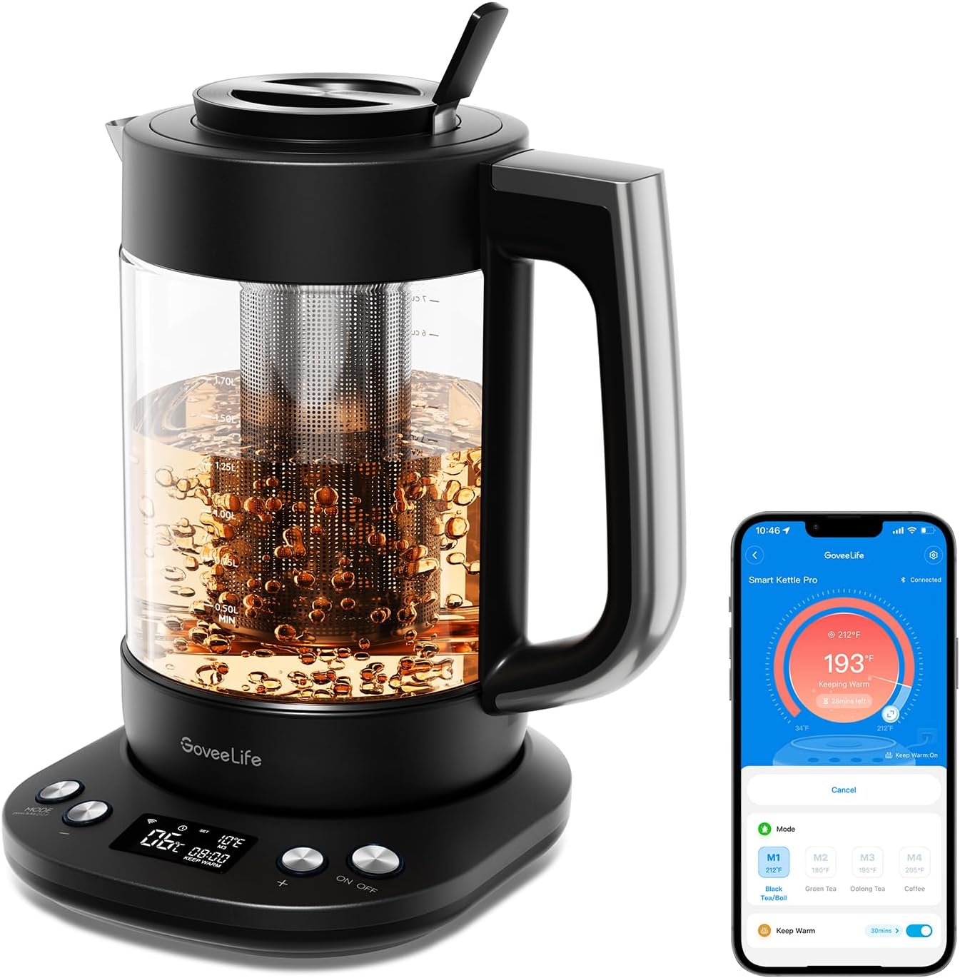 GoveeLife Smart Electric Kettle with Tea Infuser for Loose Leaf