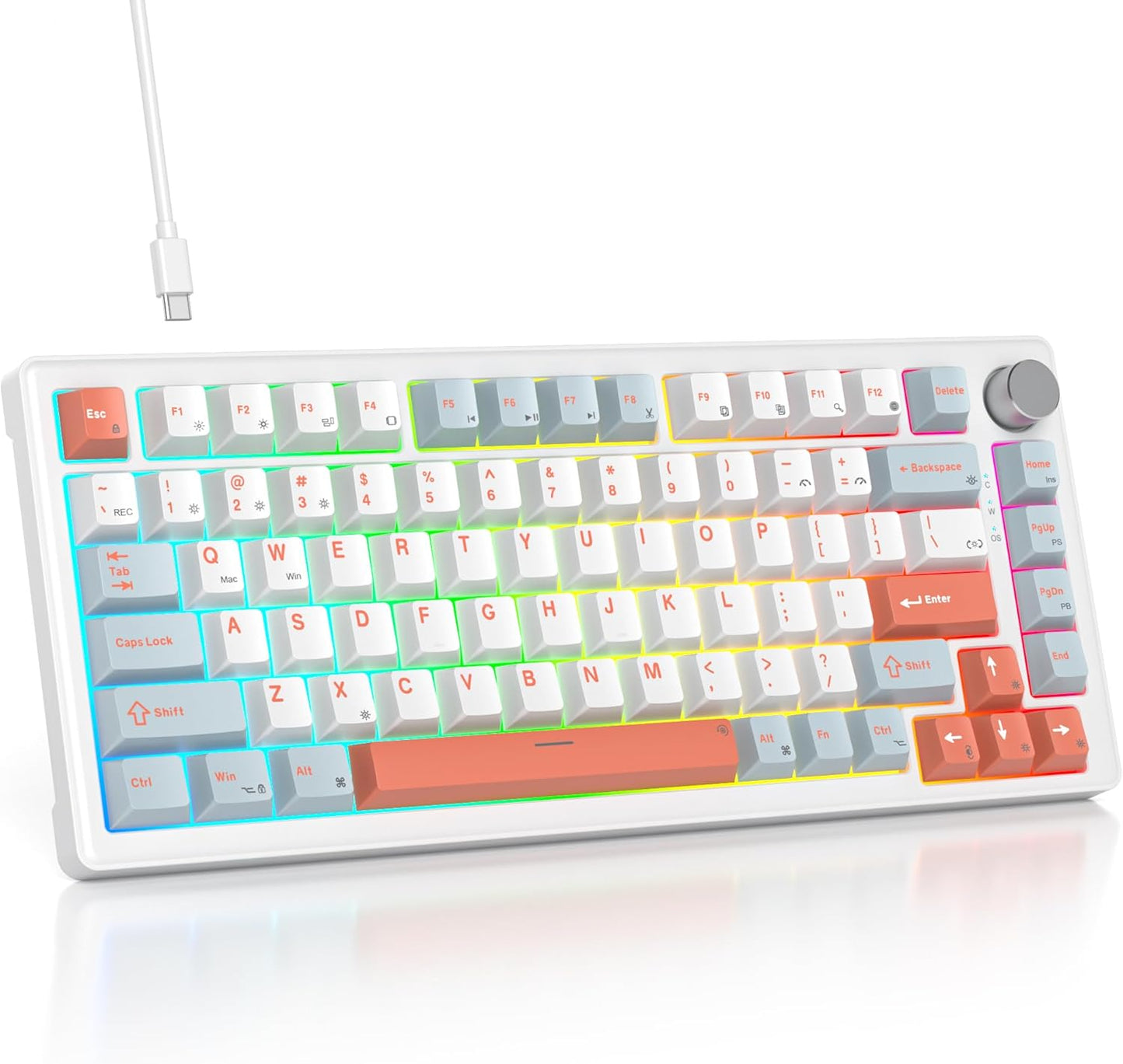 Custom TKL Gaming Keyboard - Hot Swappable, Pre-Lubed switches