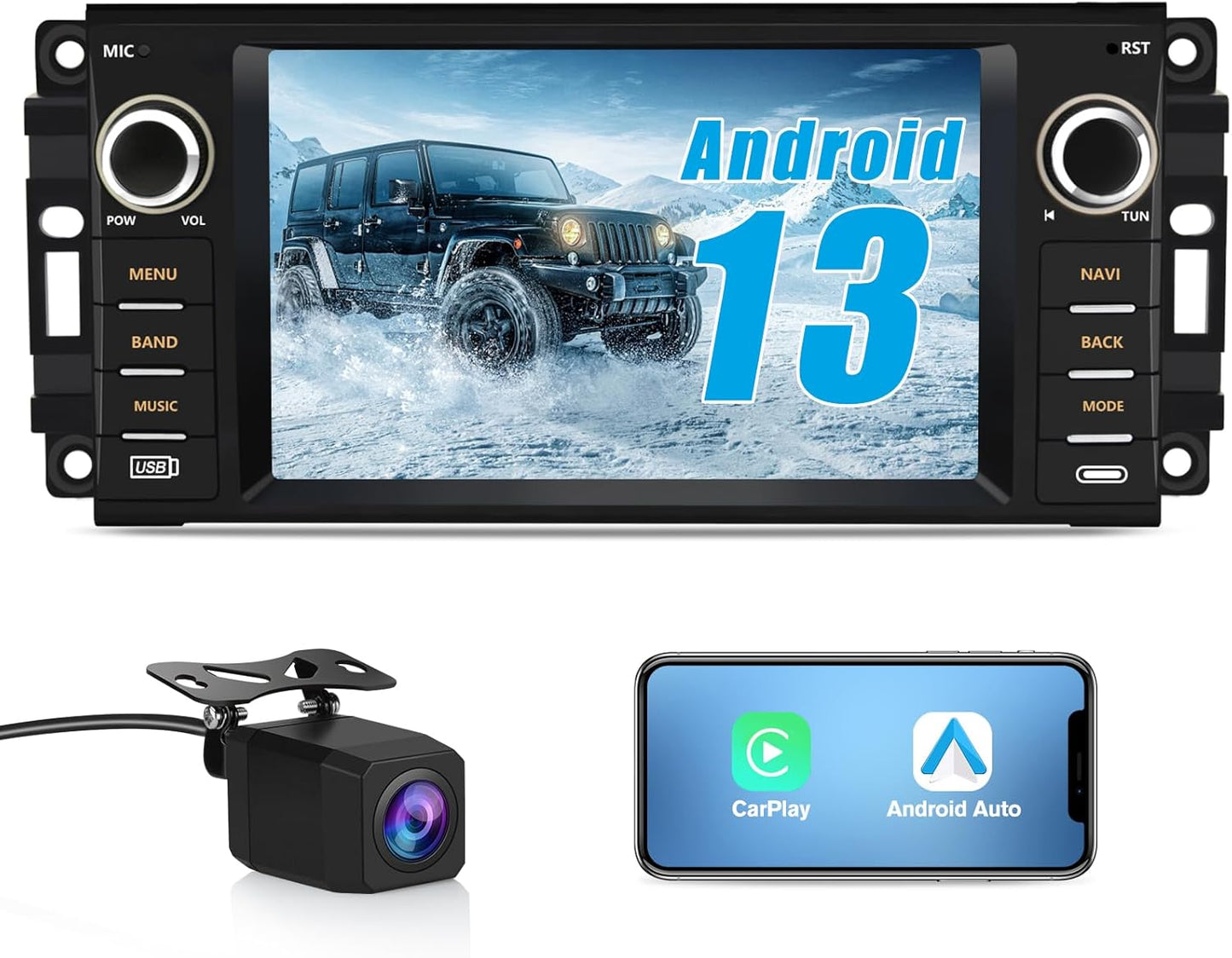 5GWiFi Android 13 Car Radio for Dodge RAM 1500 2500 3500 Models