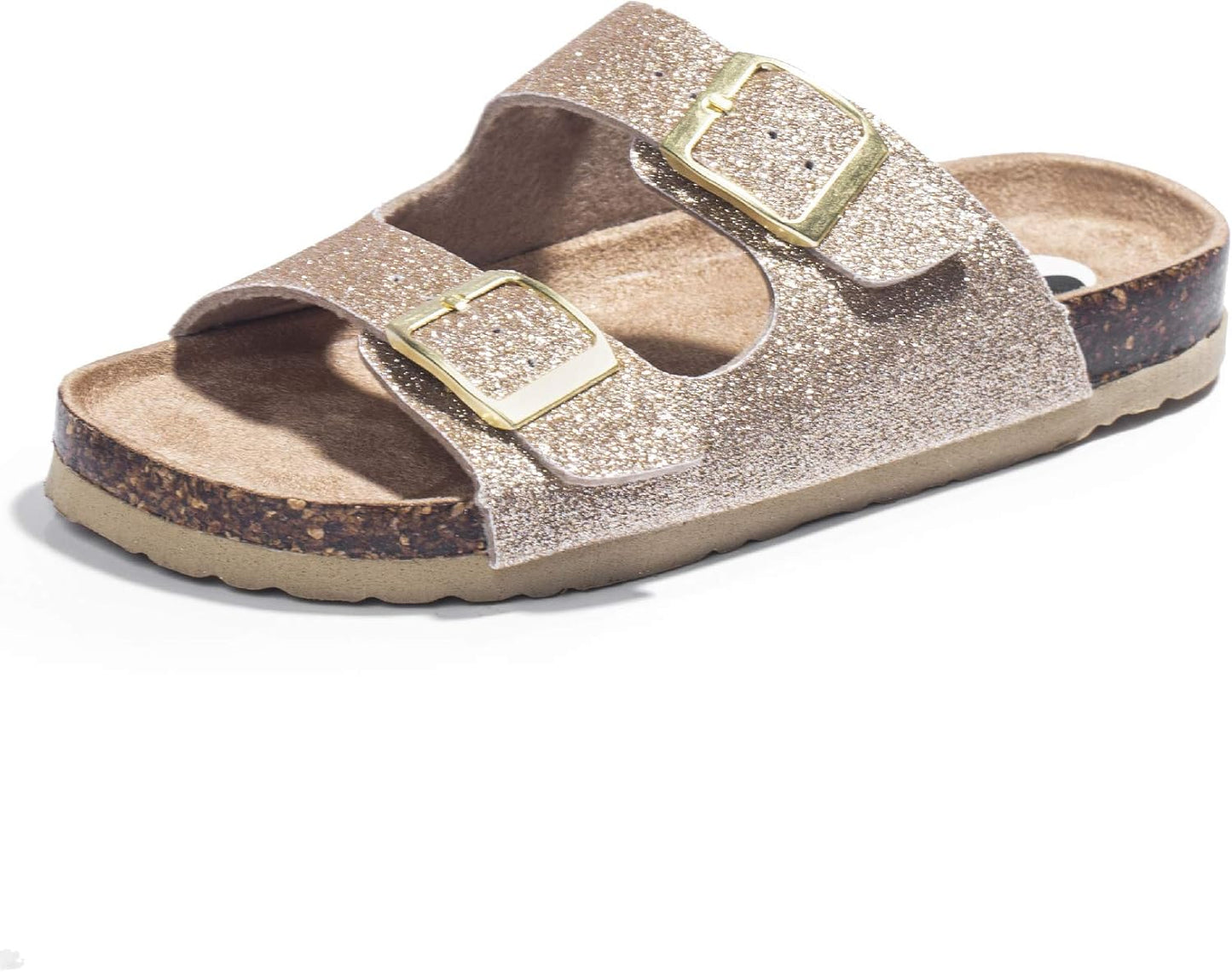 Glitter Slide Sandals for Kids - Comfortable Cork Slippers