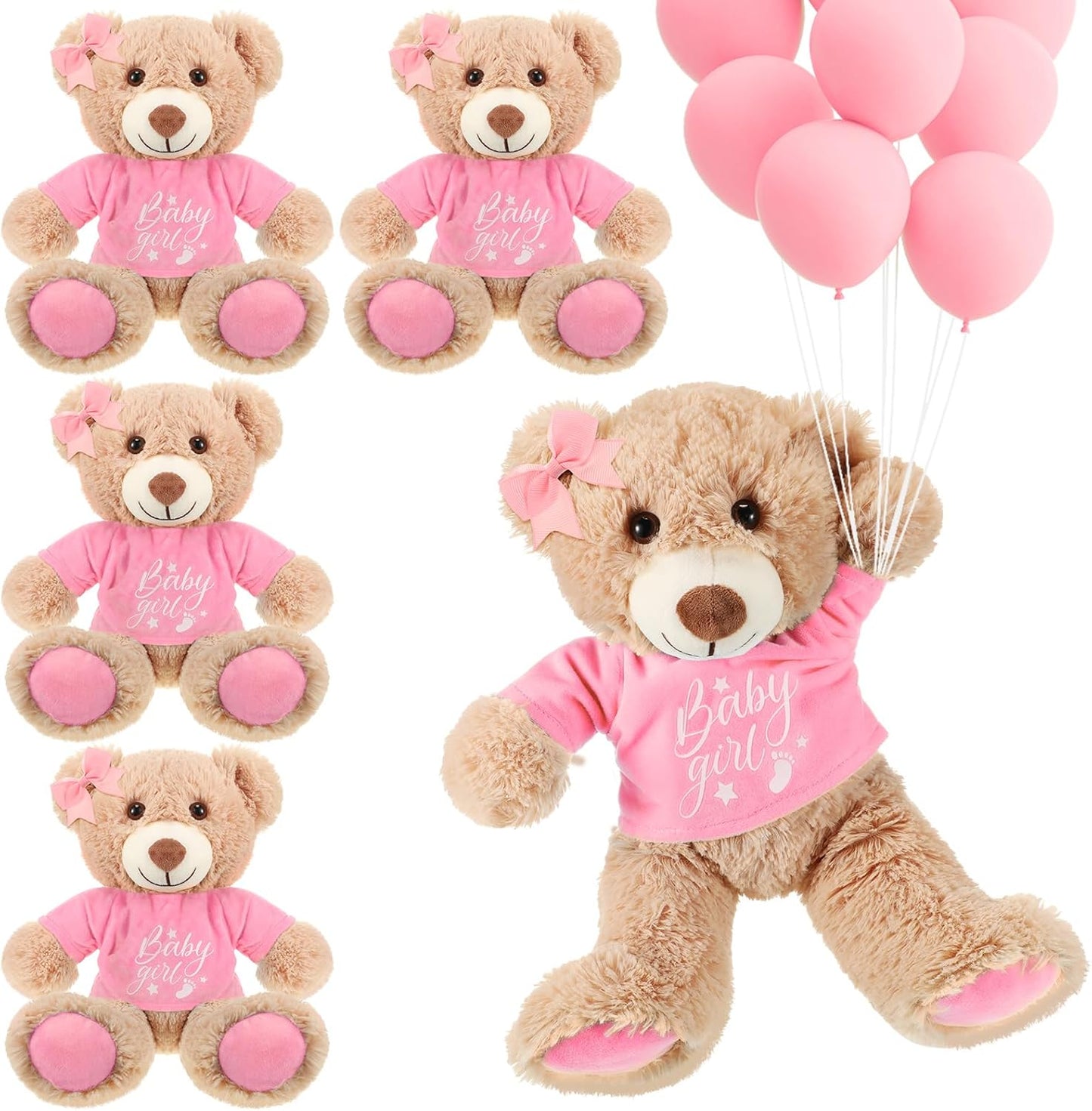 Lenwen 10 Pcs Baby Shower Bear Stuffed Decorations for Events