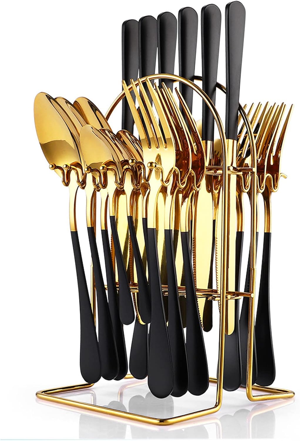 24 Pieces Flatware Set for 6, Caliamary Stainless Steel Utensils