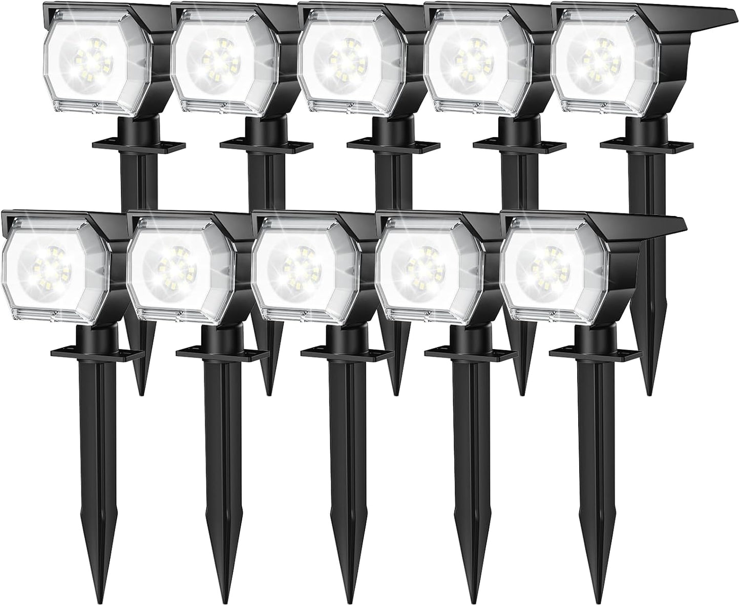 EIUIO Solar Outdoor Lights with 3 Lighting Modes for Gardens