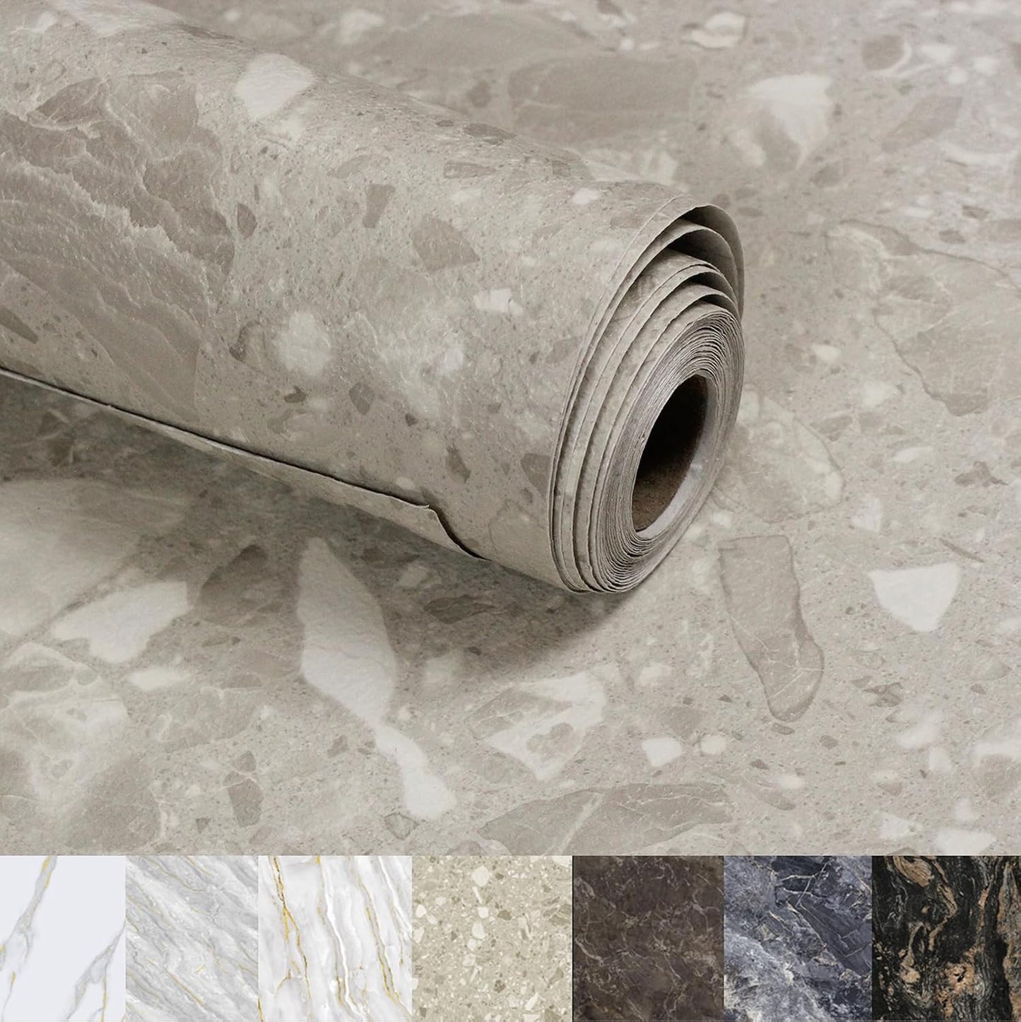 Marble Contact Paper for Countertops Cover - Matte Beige Terrazzo