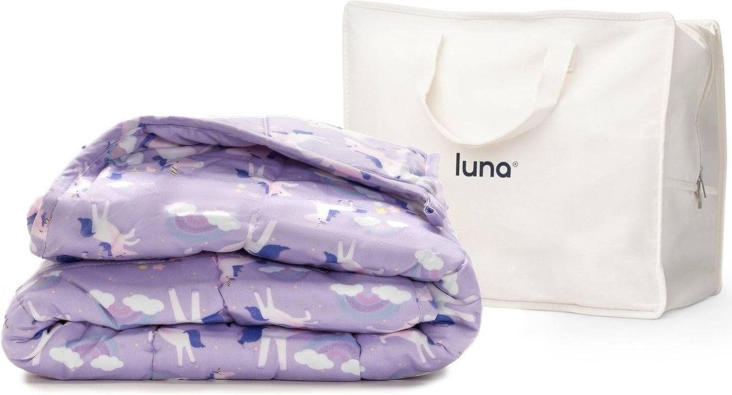 Luna Luxe Cotton Weighted Blanket for Kids - Soft Unicorn Design