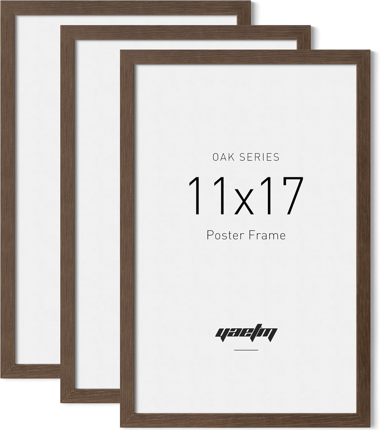 Yaetm 11x17 Picture Frame Set - Elegant Walnut Wood Design
