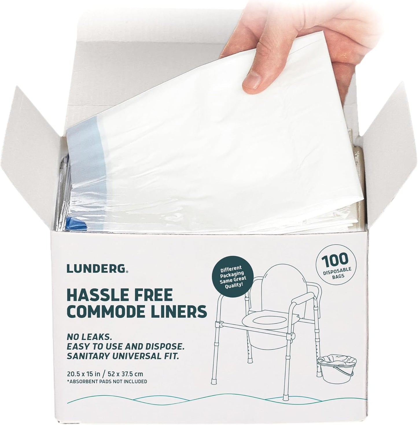 100 Medical-Grade Commode Liners - Universal Fit
