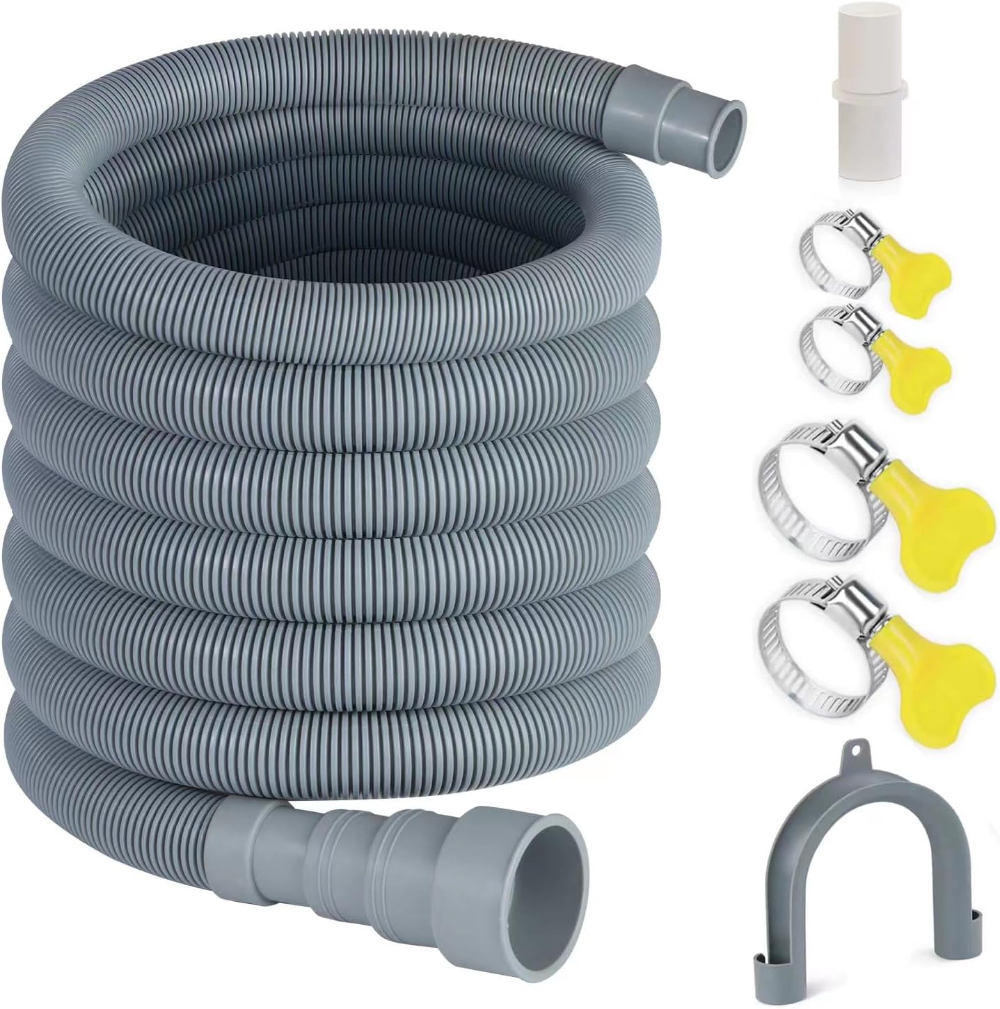 Flexible 16.4ft Drain Hose Kit for Washer/Dishwasher, Fits 1-1/2 Outlets