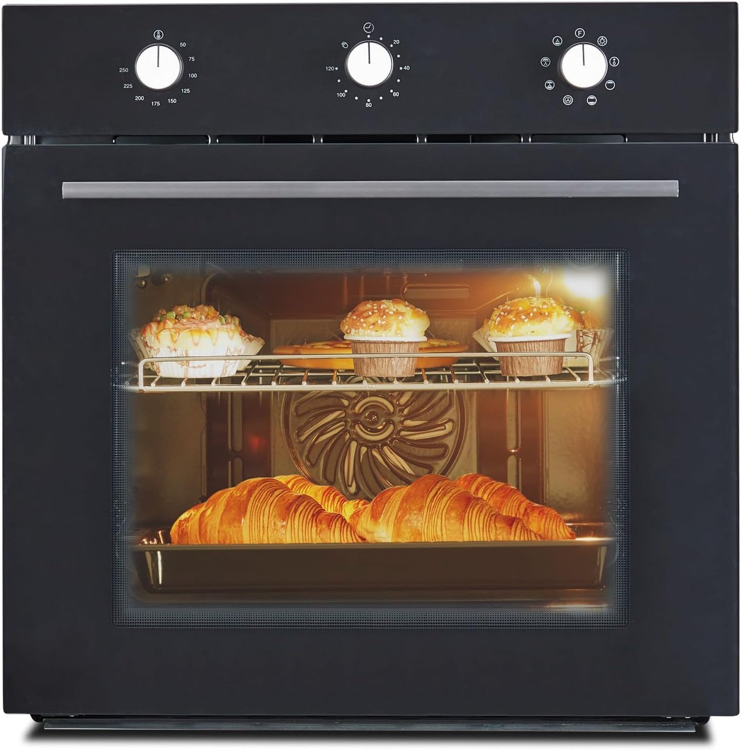 24 Inch Single Wall Oven with 8 Cooking Functions in Stainless Steel