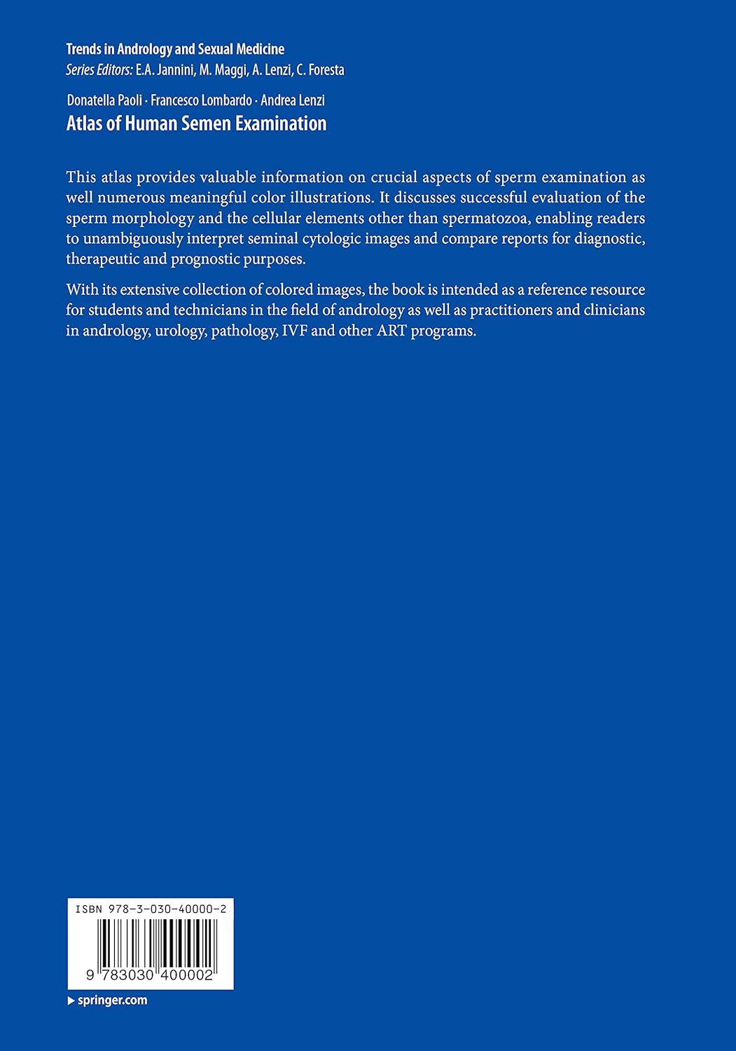 Atlas of Human Semen Examination by Donatella Paoli