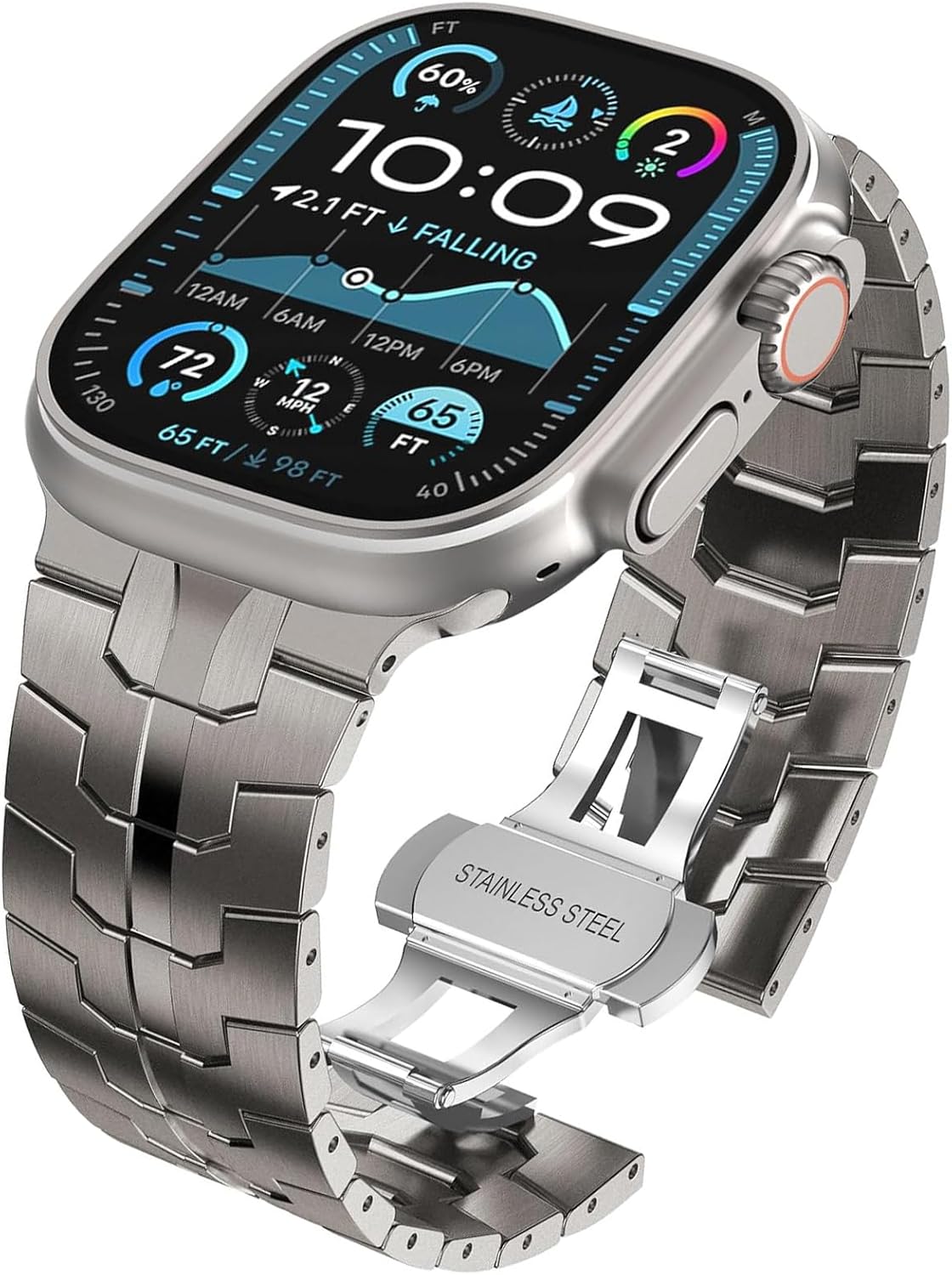 Stylish Titanium Apple Watch Metal Band