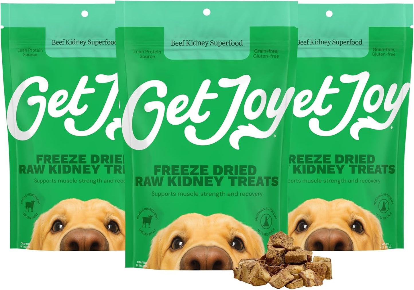 Get Joy Freeze Dried Superfood Beef Kidney Dog Treats, 12 Oz