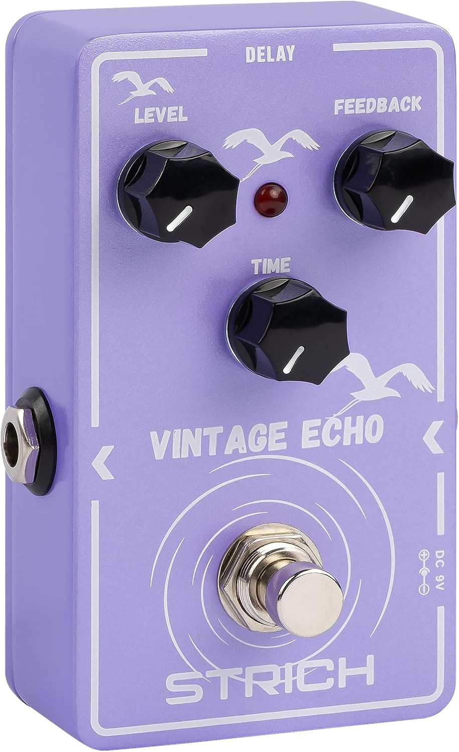 STRICH Delay Guitar Pedal for Vintage Echo Effects in Light Purple