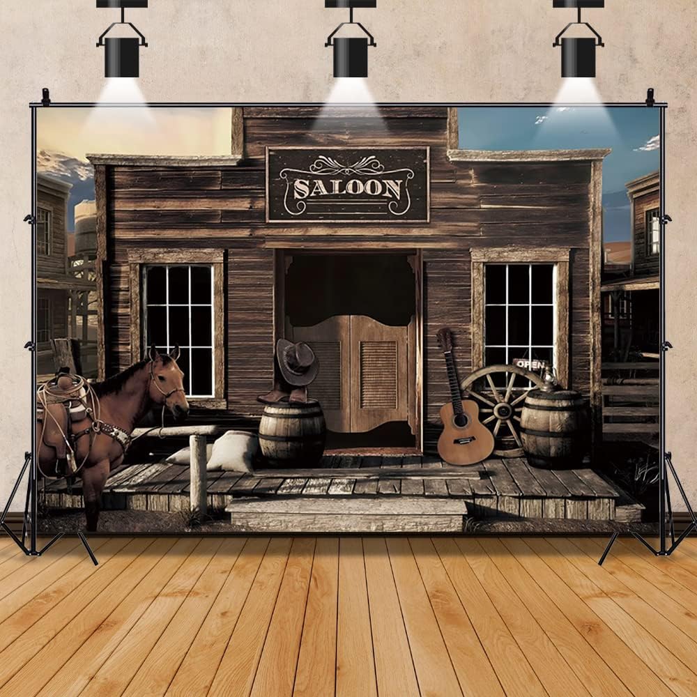 10x8ft Large West Saloon Backdrop for Western Themed Events