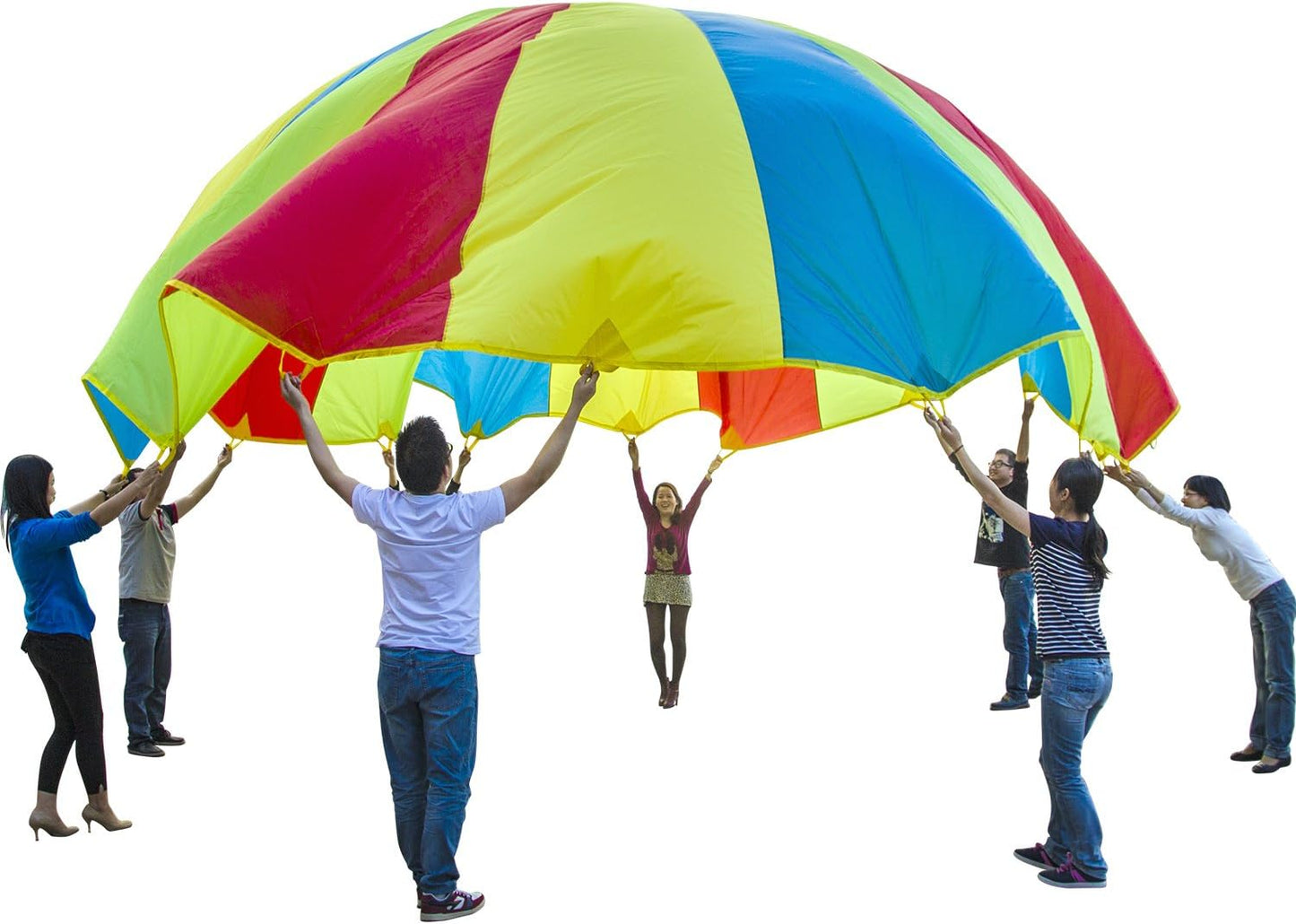Sonyabecca 24ft Play Parachute with 16 Handles for Kids Fun