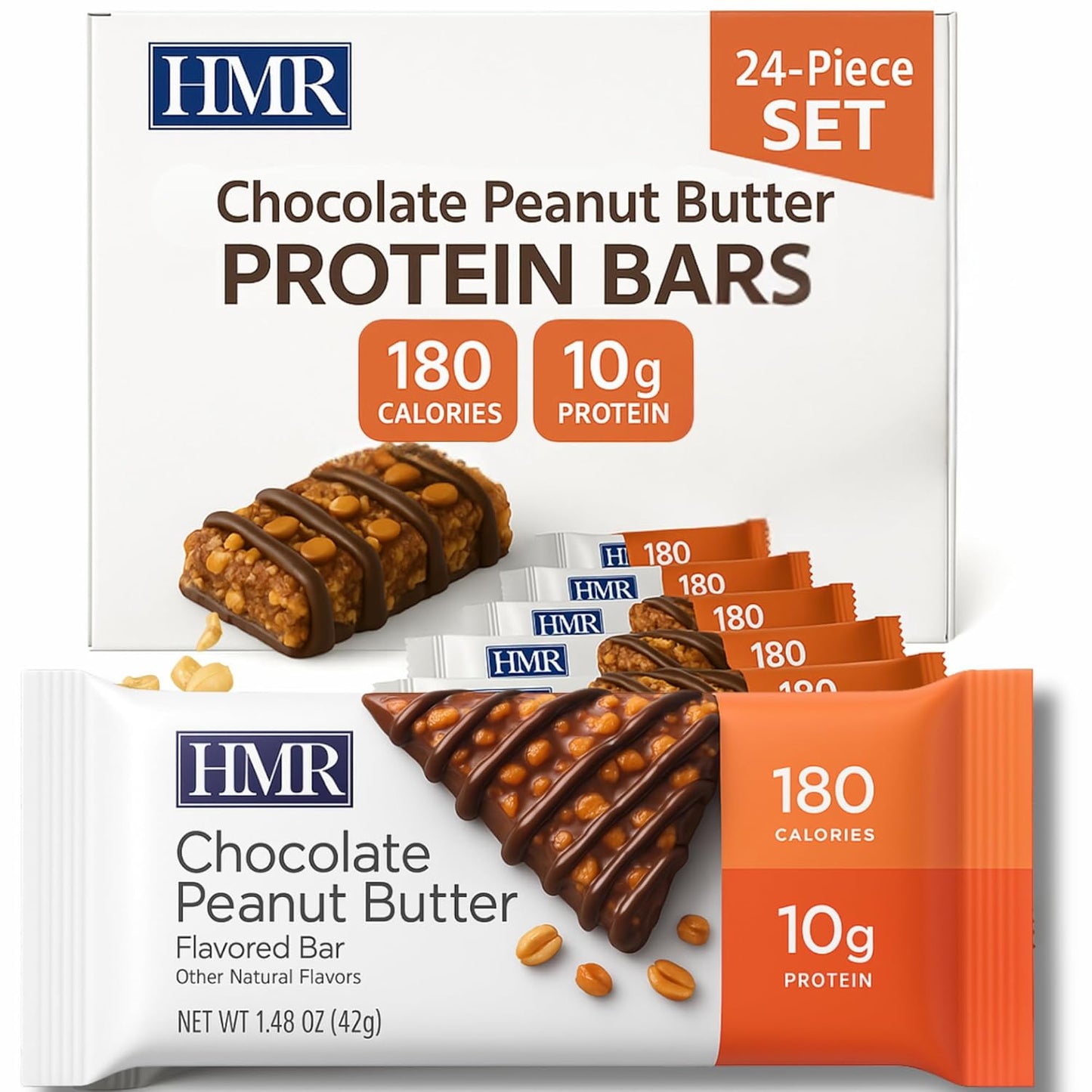 HMR Chocolate Peanut Butter Protein Bar for Healthy Snacking