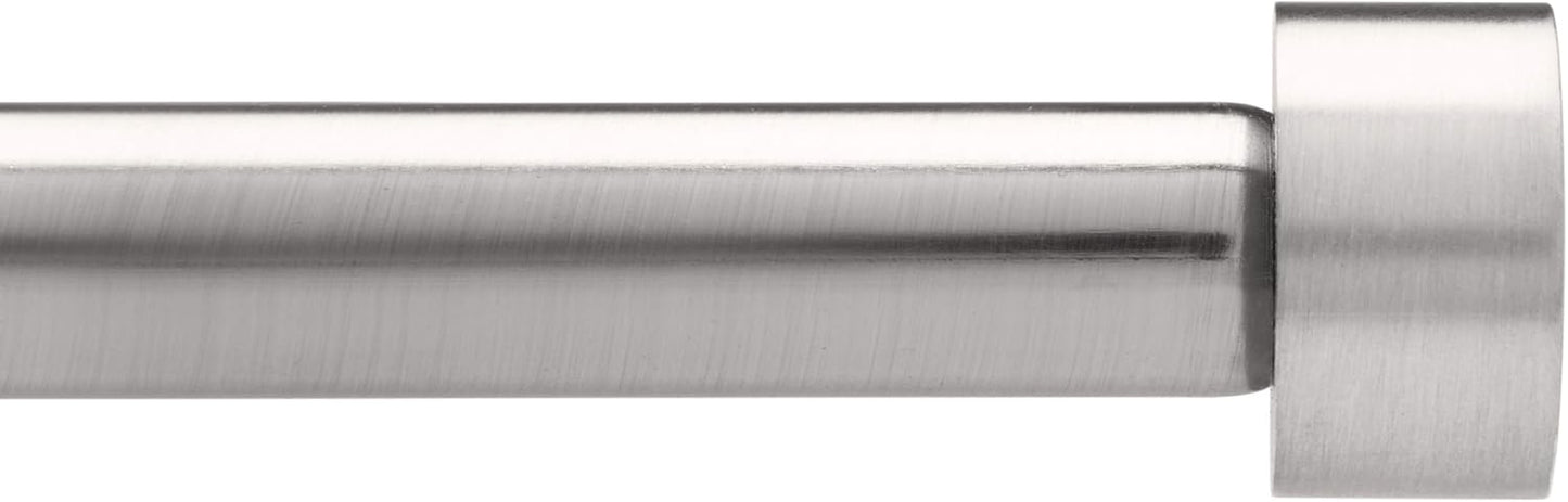 Adjustable Nickel Curtain Rod Set with Matching Finials