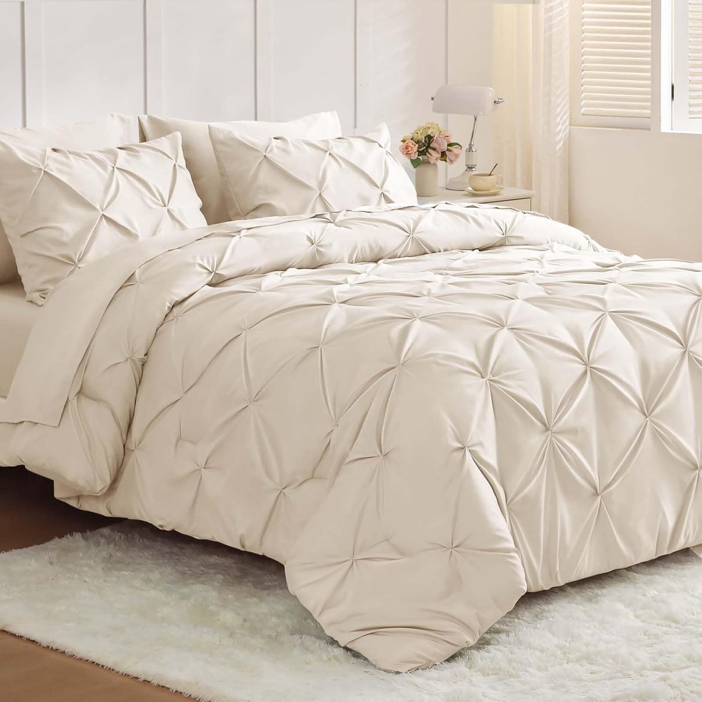 JOLLYVOGUE King Size Comforter Set 7 Pieces for All Seasons