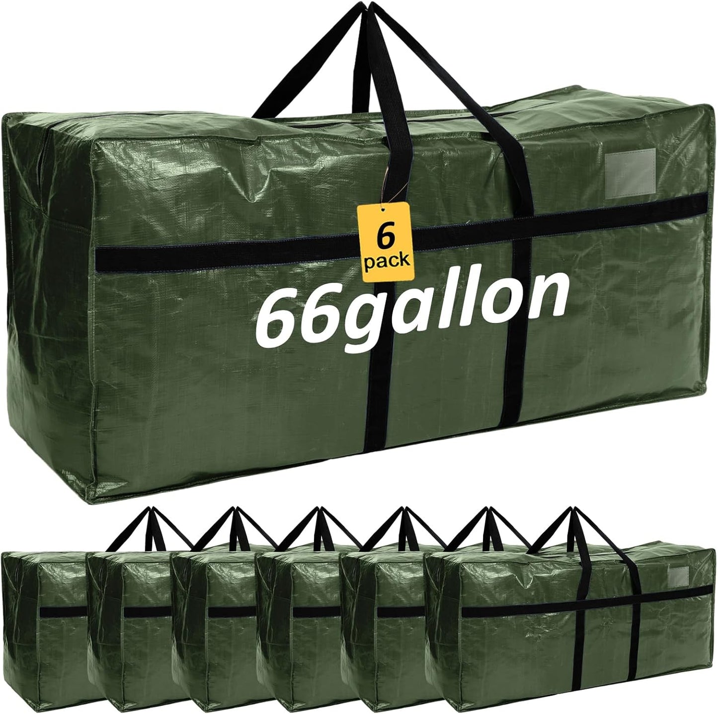 66 Gallon Large Moving Bags with Zipper and Handles for Storage