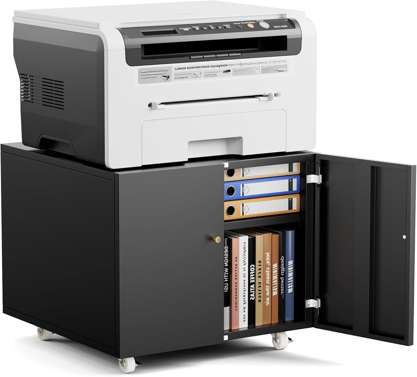 Mobile Printer Stand with Storage - Organize Efficiently!