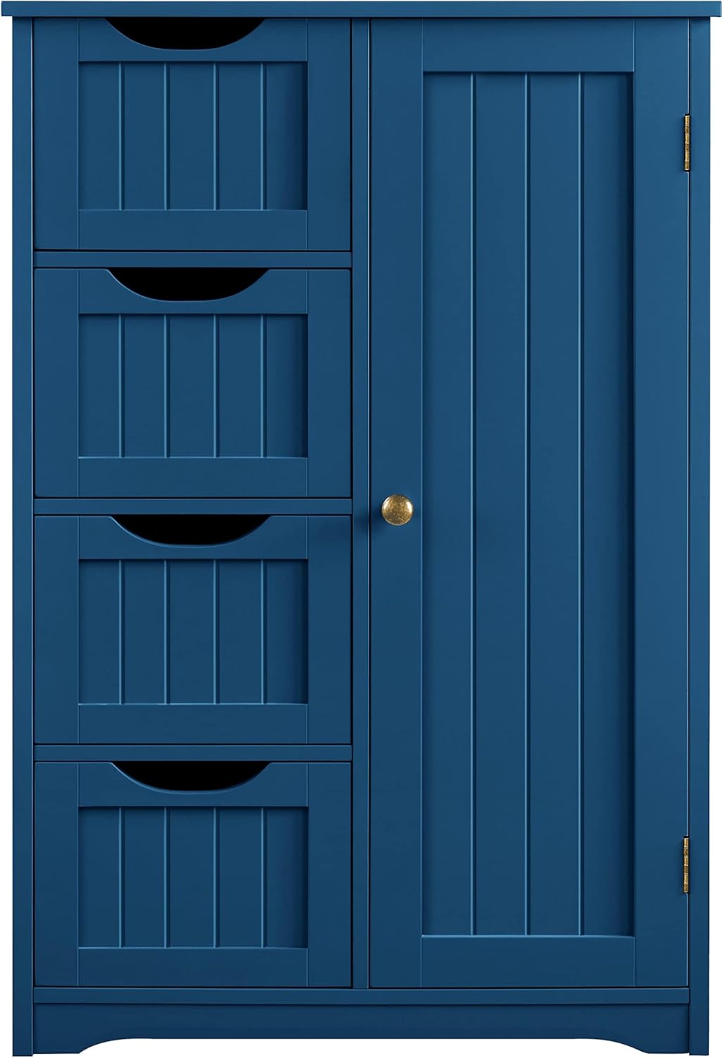 Yaheetech Wooden Bathroom Floor Cabinet with 4 Drawers and Cupboard
