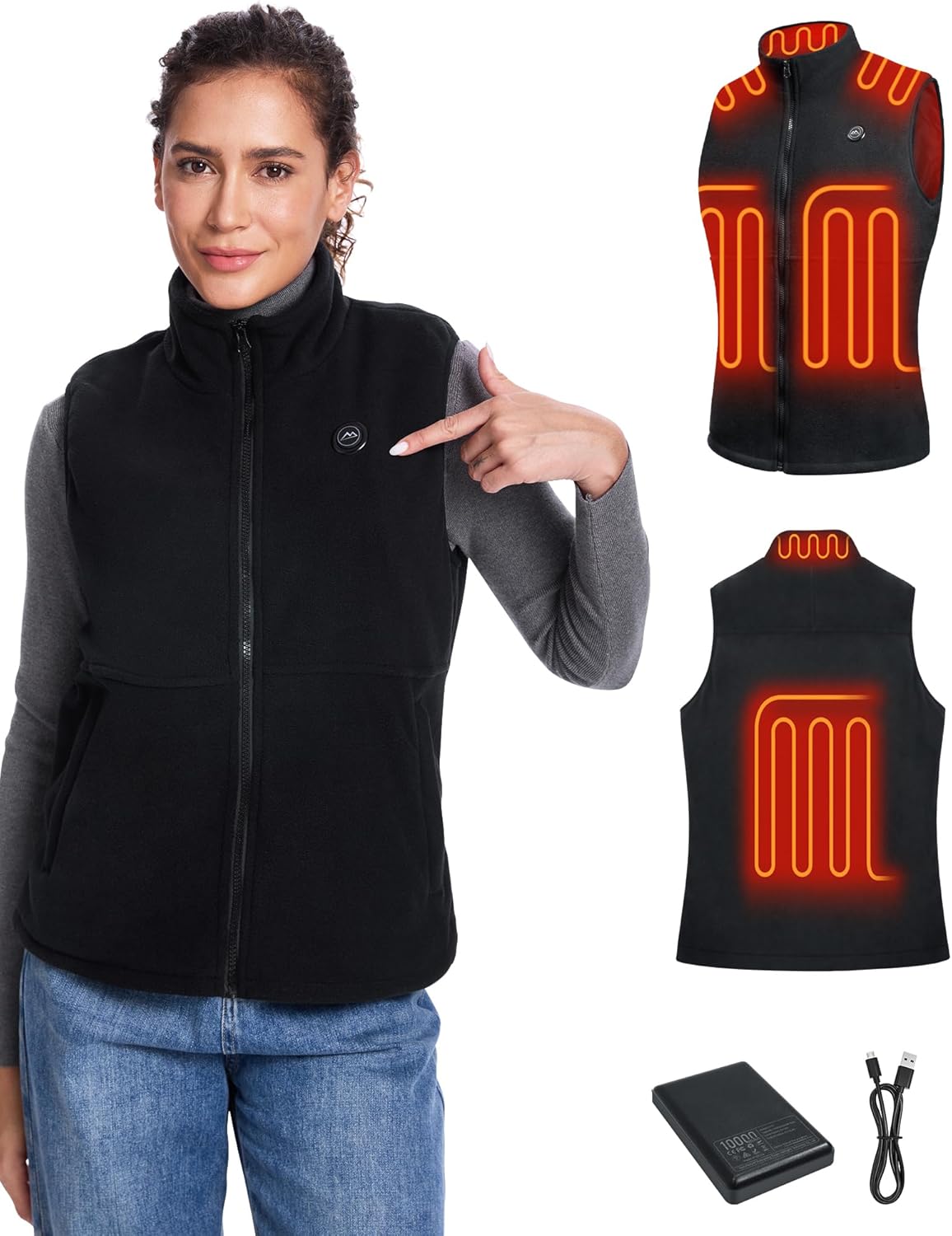 Loowoko Women's Fleece Heated Vest for Winter Adventures