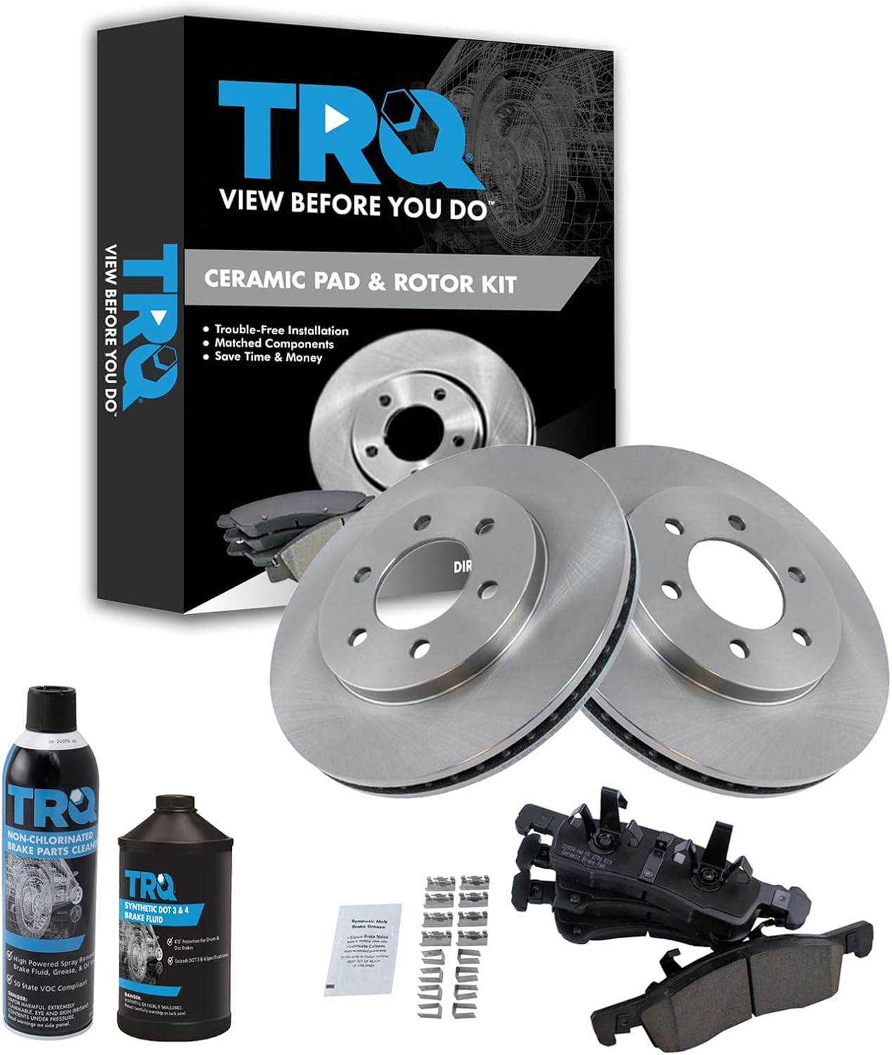 TRQ Front Brake Pad & Rotor Kit for 2003-2006 Ford Expedition