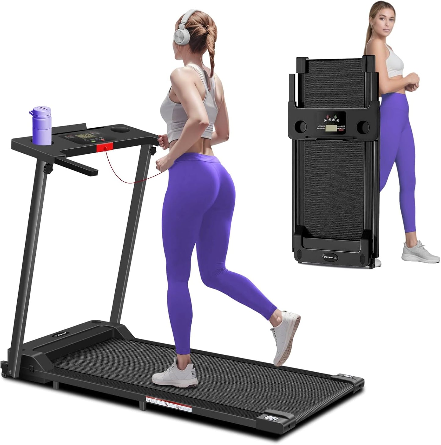2025 Upgraded Portable Treadmill: Lightweight & Foldable, 300 lbs Capacity