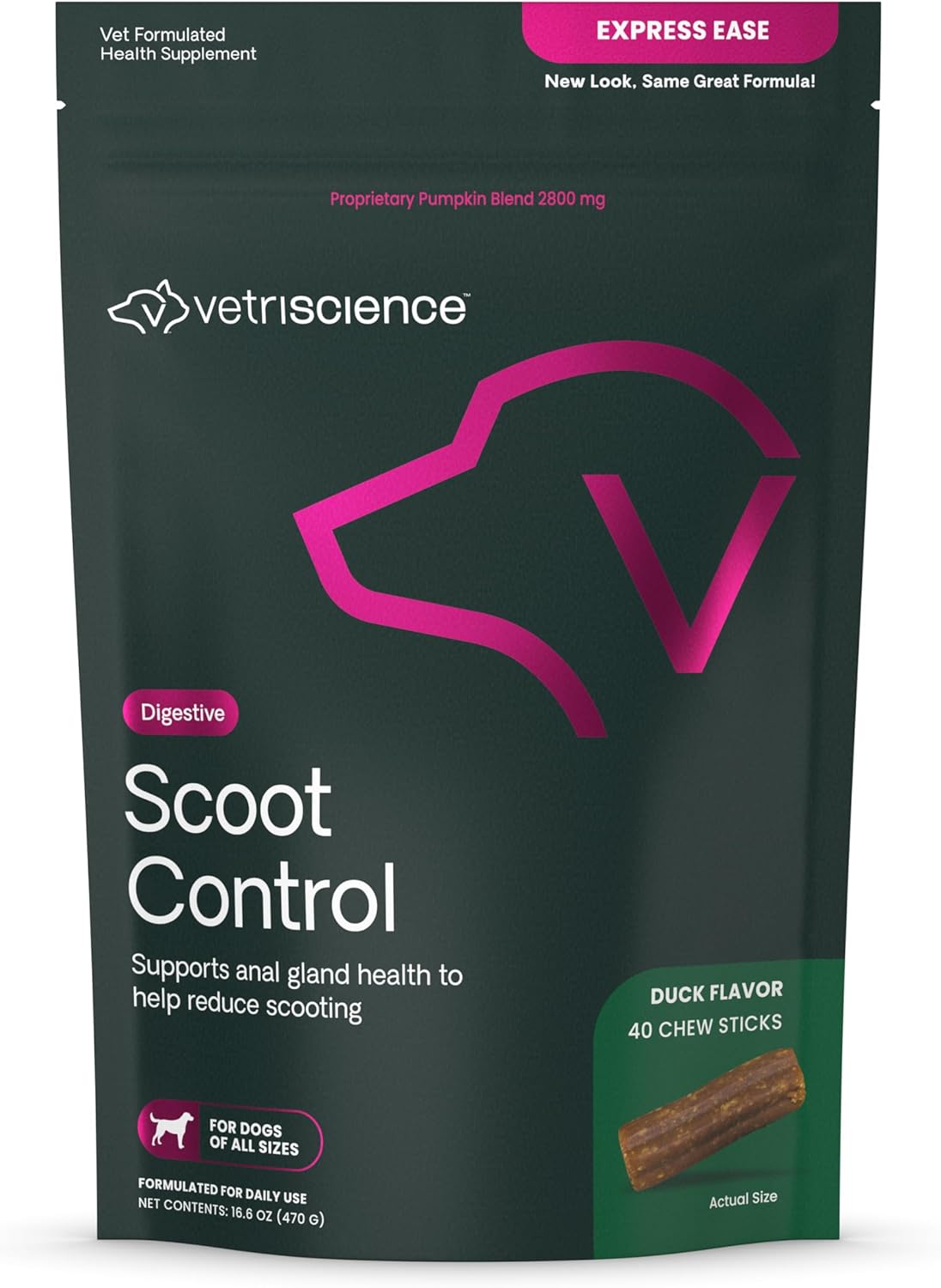 VetriScience Scoot Control Chews for Dogs - Fiber Supplement