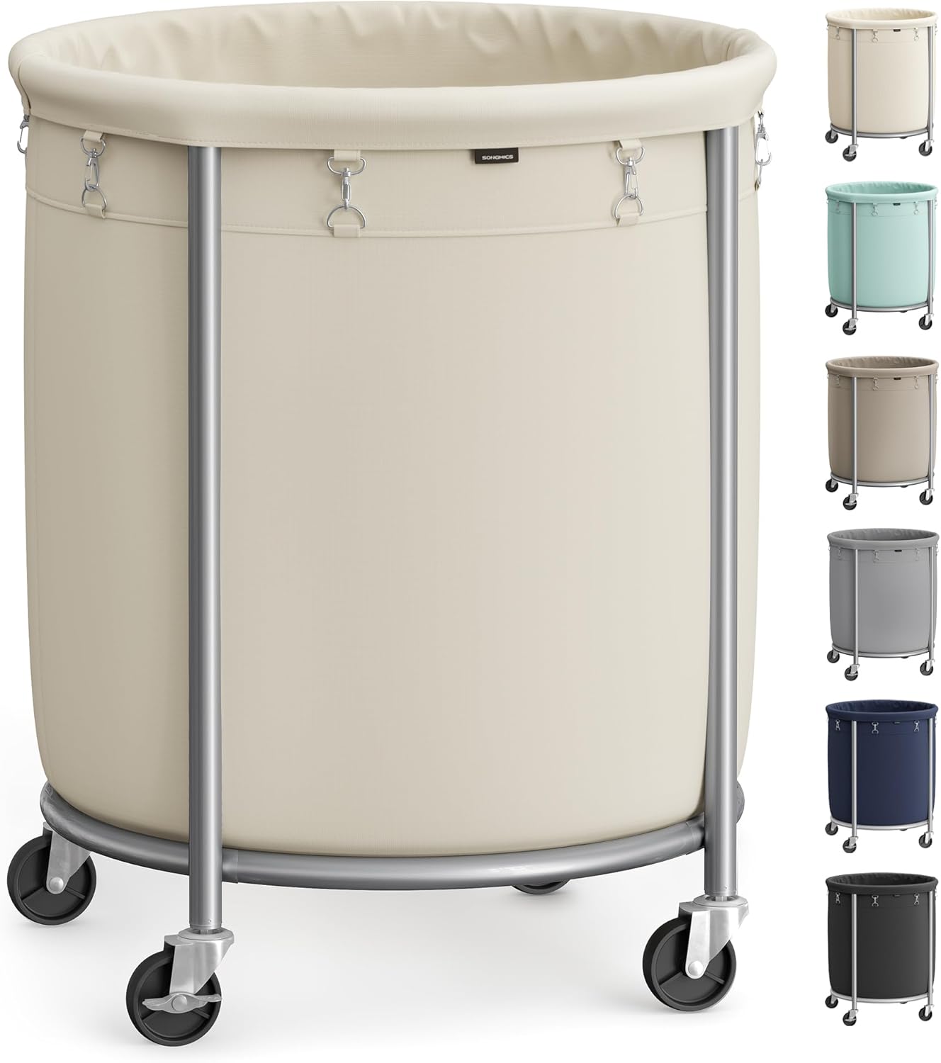 SONGMICS 50.2-Gallon Laundry Basket with Wheels for Easy Use
