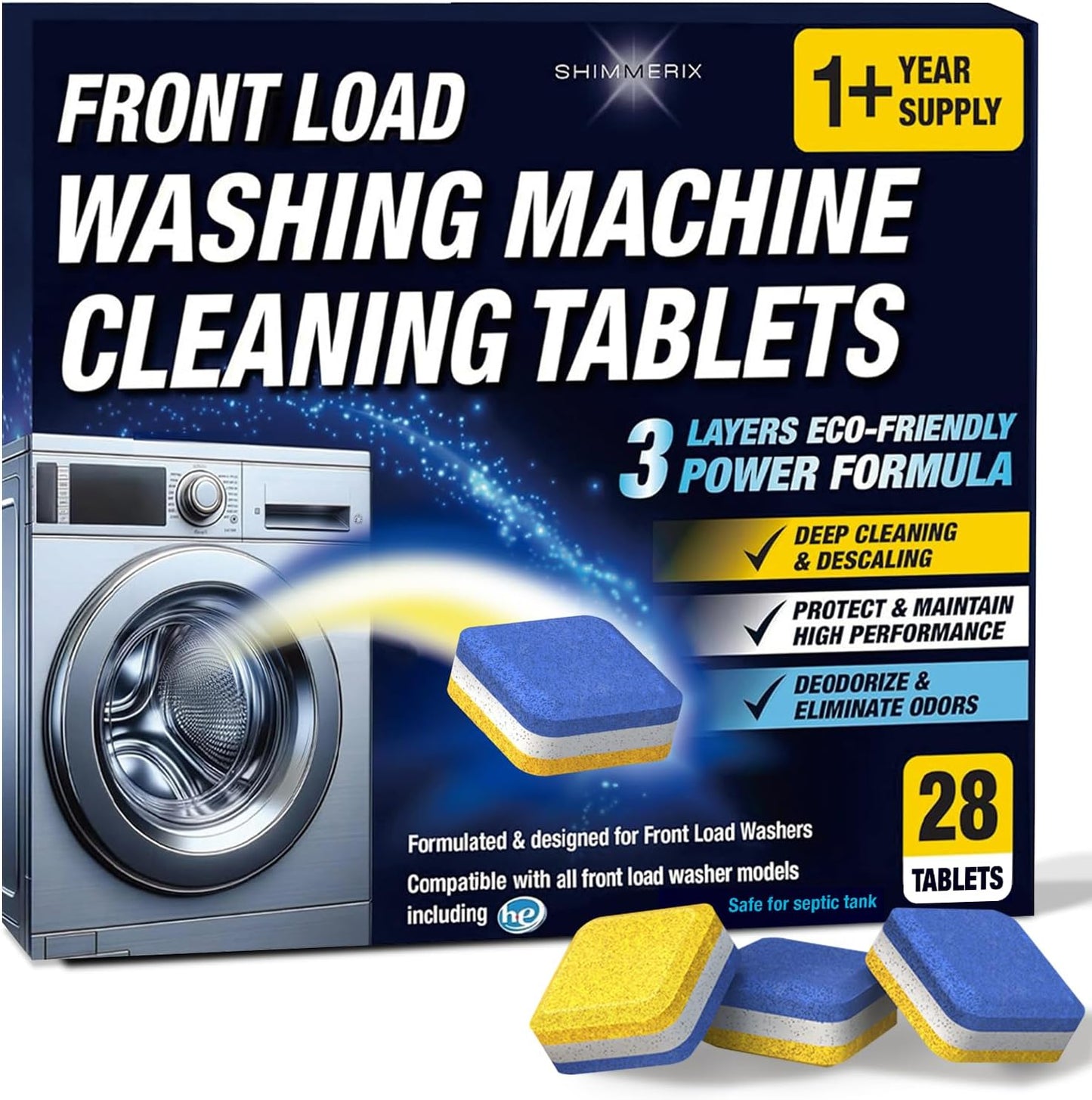 Pet-Friendly Washer Cleaner Tablets - Eco Formula - Septic Safe