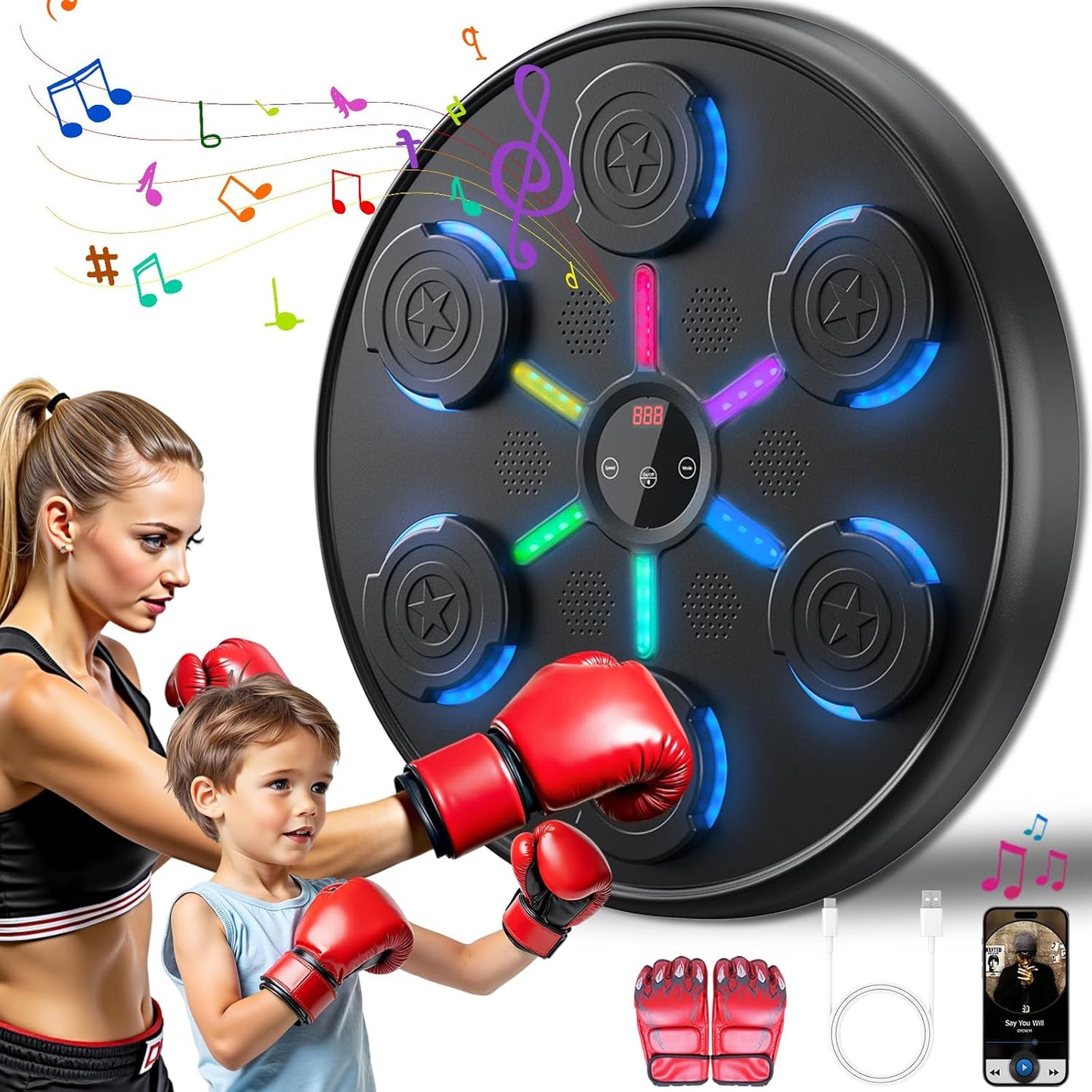 Smart Bluetooth Wall-Mounted Music Boxing Game