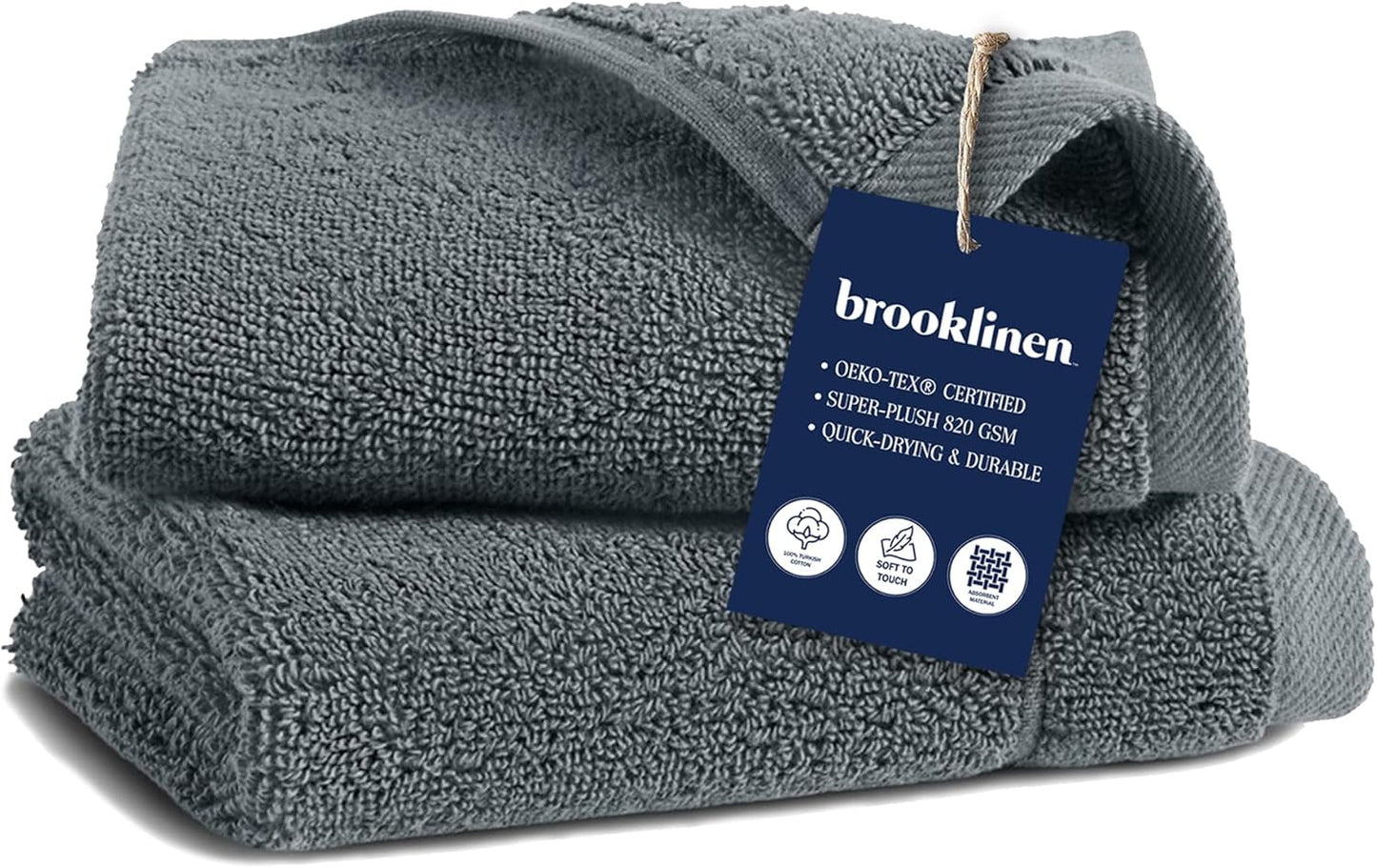 Brooklinen Super-Plush Turkish Cotton Washcloths Set of 2