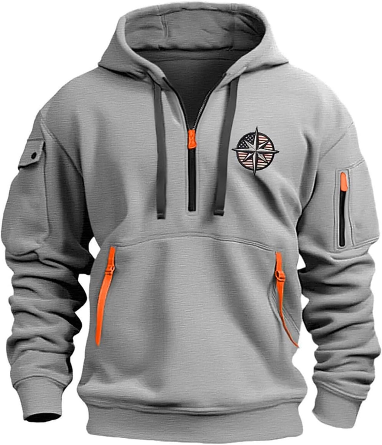 Vintage Quarter Zip Tactical Hoodie for Men