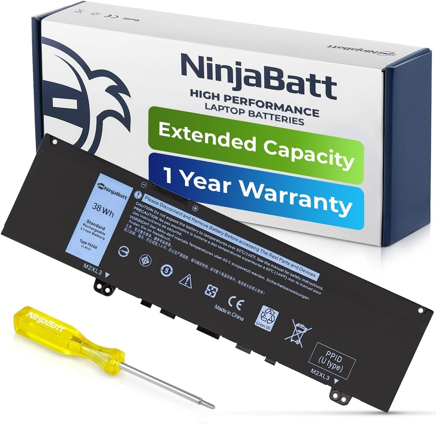 NinjaBatt F62G0 Battery Replacement for Dell Inspiron 13 7000