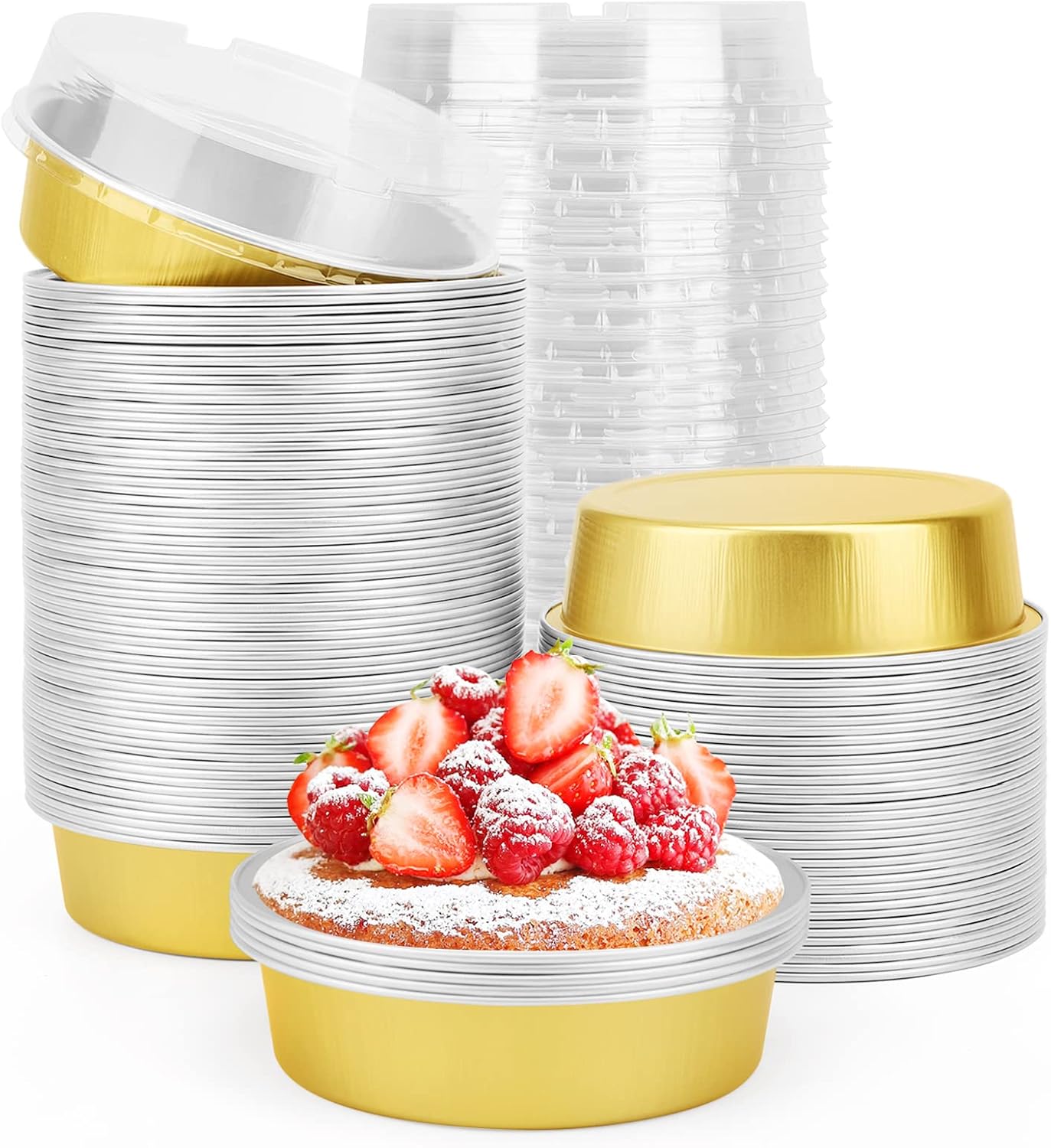 Beasea Disposable Pie Tins 4 Inch for Baking and Serving
