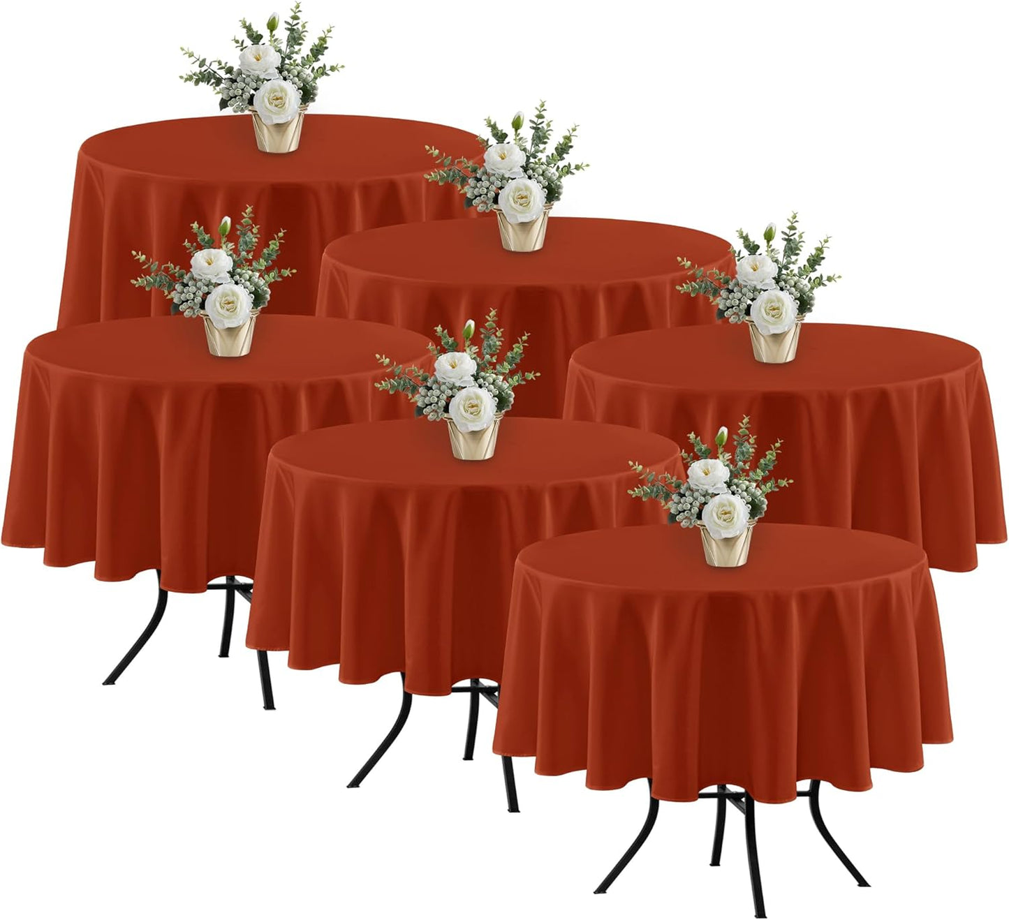 Fitable 6 Pack Round Table Clothes - 70 in Diameter for Events