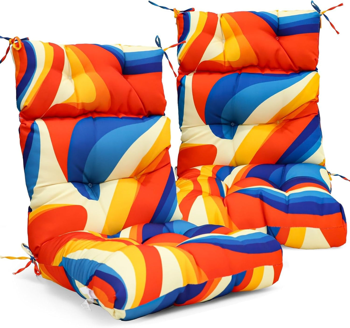 Tufted High Back Patio Chair Cushions Set of 2, 46ft x 22ft