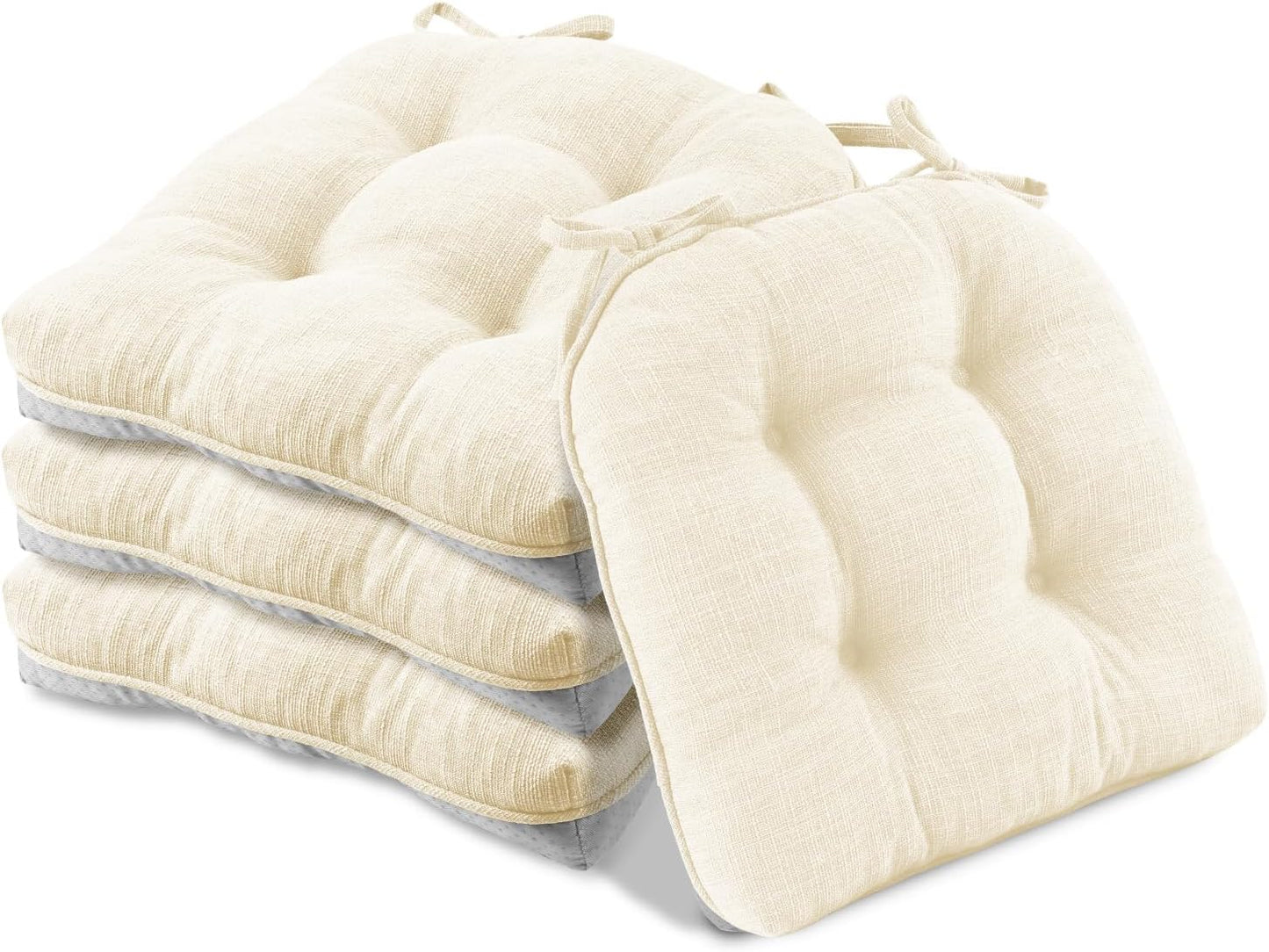 Basic Beyond Dining Chair Cushions 4 Pack with Non Slip Backing