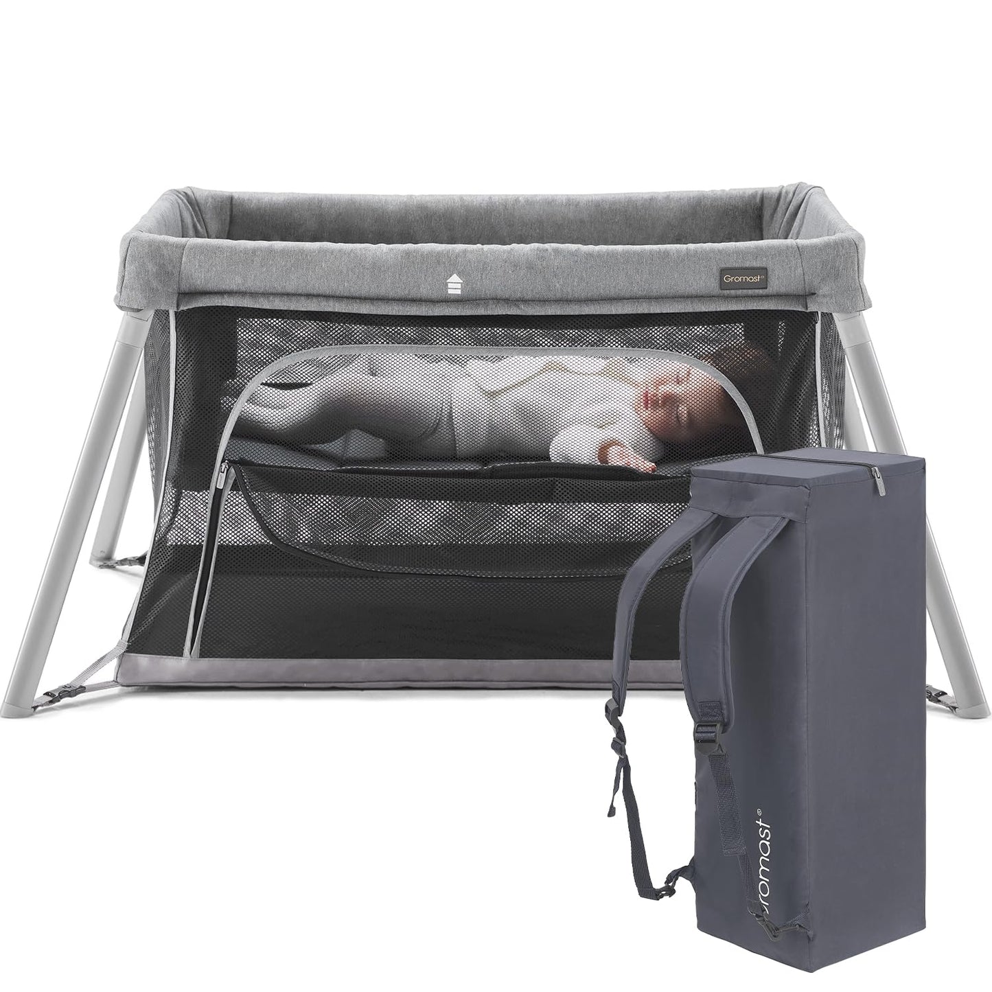 2 in 1 Portable Travel Crib for Toddler - Lightweight Playpen