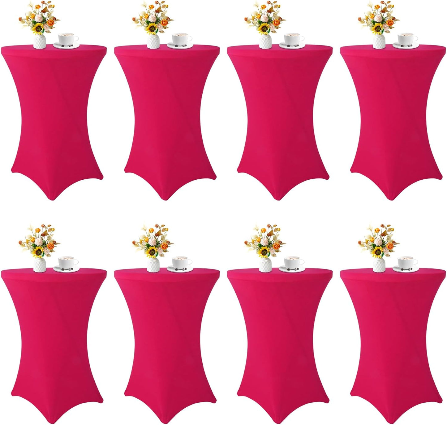 8 Pack Fushia Cocktail Table Covers for Parties and Events