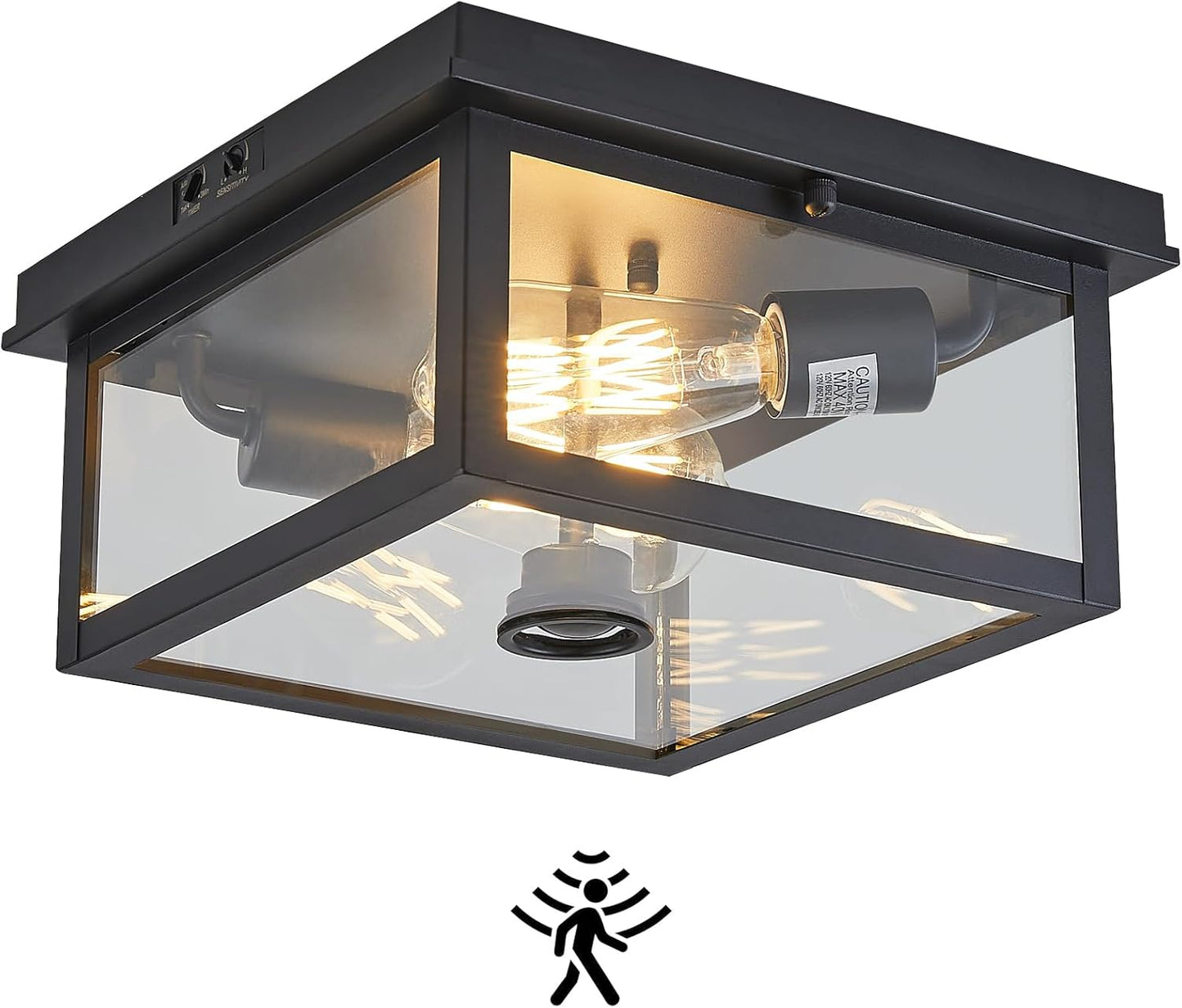 Adjustable Motion Sensor Ceiling Light Fixture for Outdoor Use