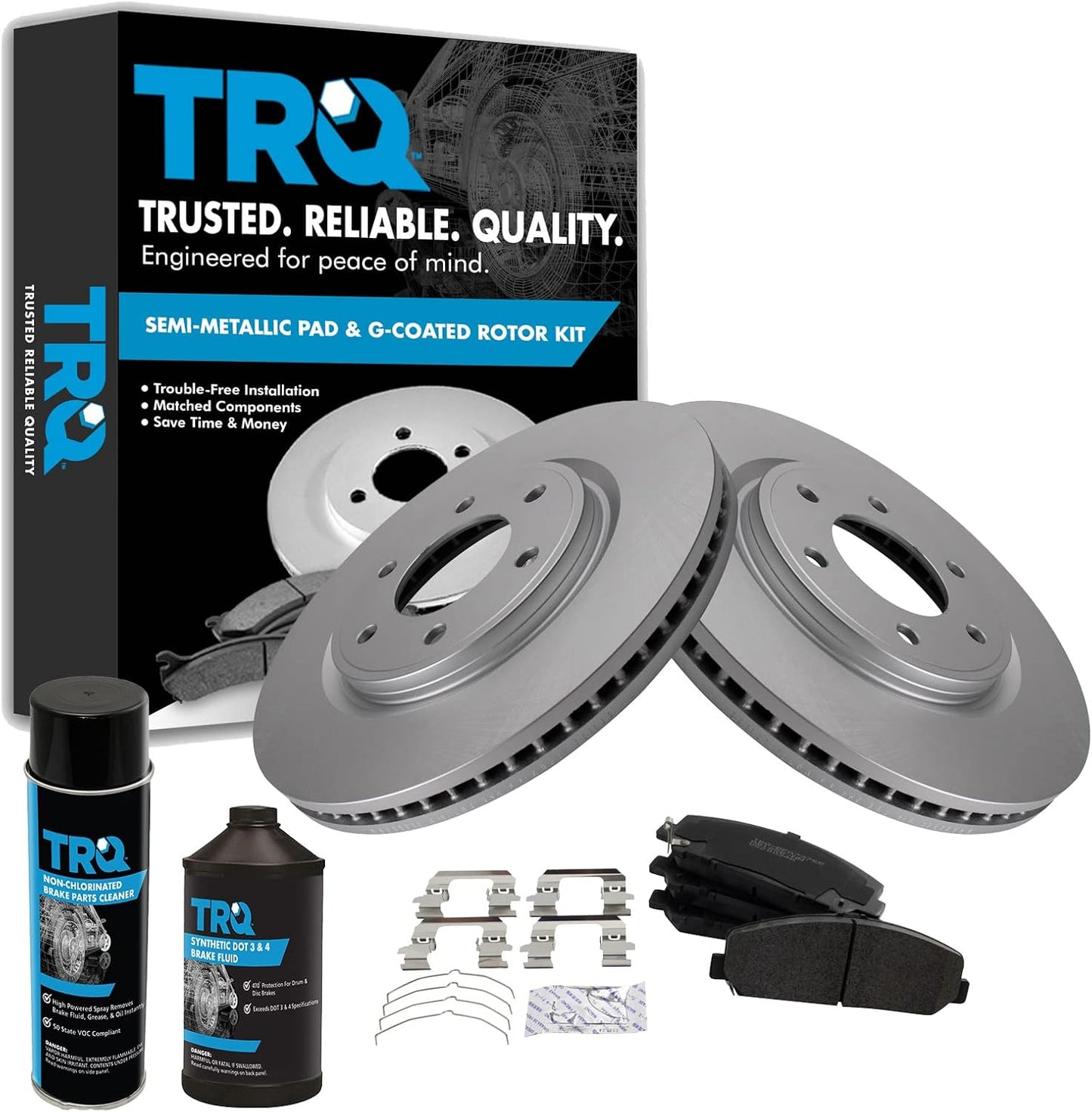 TRQ Front Brake Pad & Rotor Kit for INFINITI QX56 & Nissan