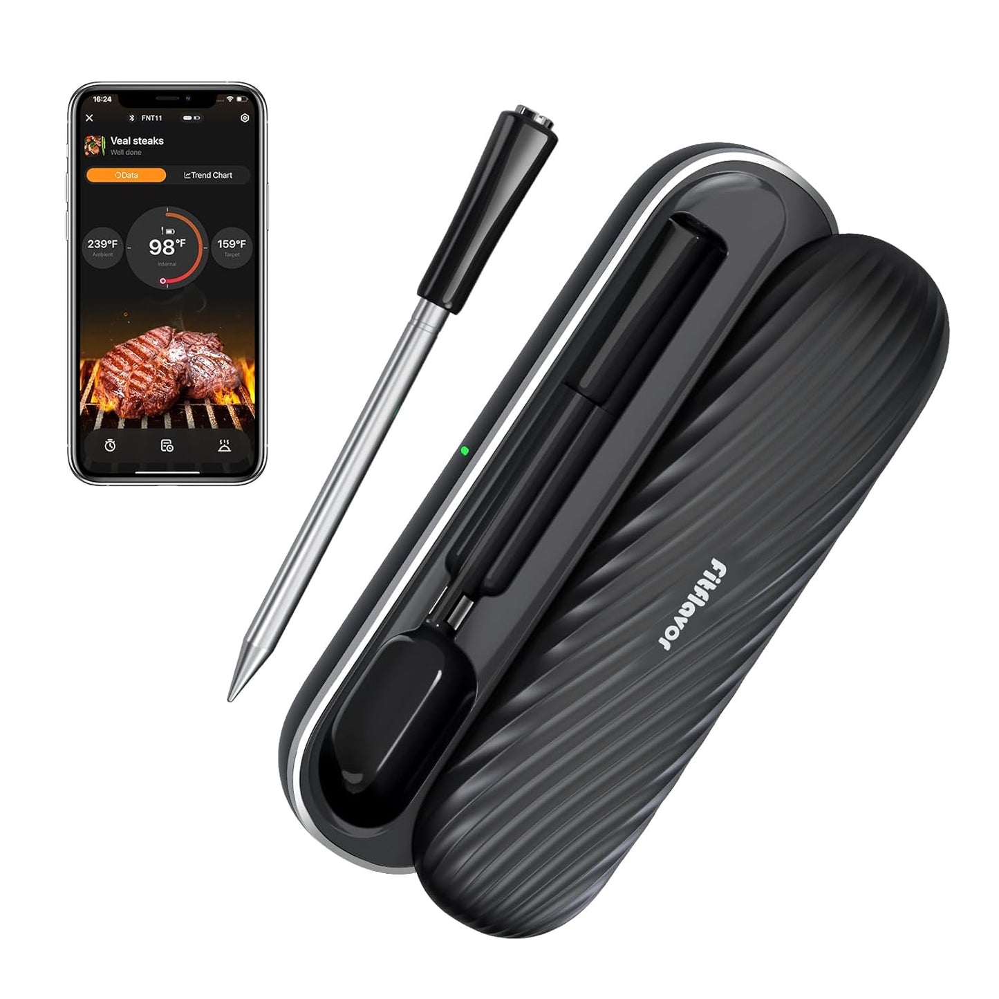 500ft Bluetooth Wireless Meat Thermometer for Smoker and Grill