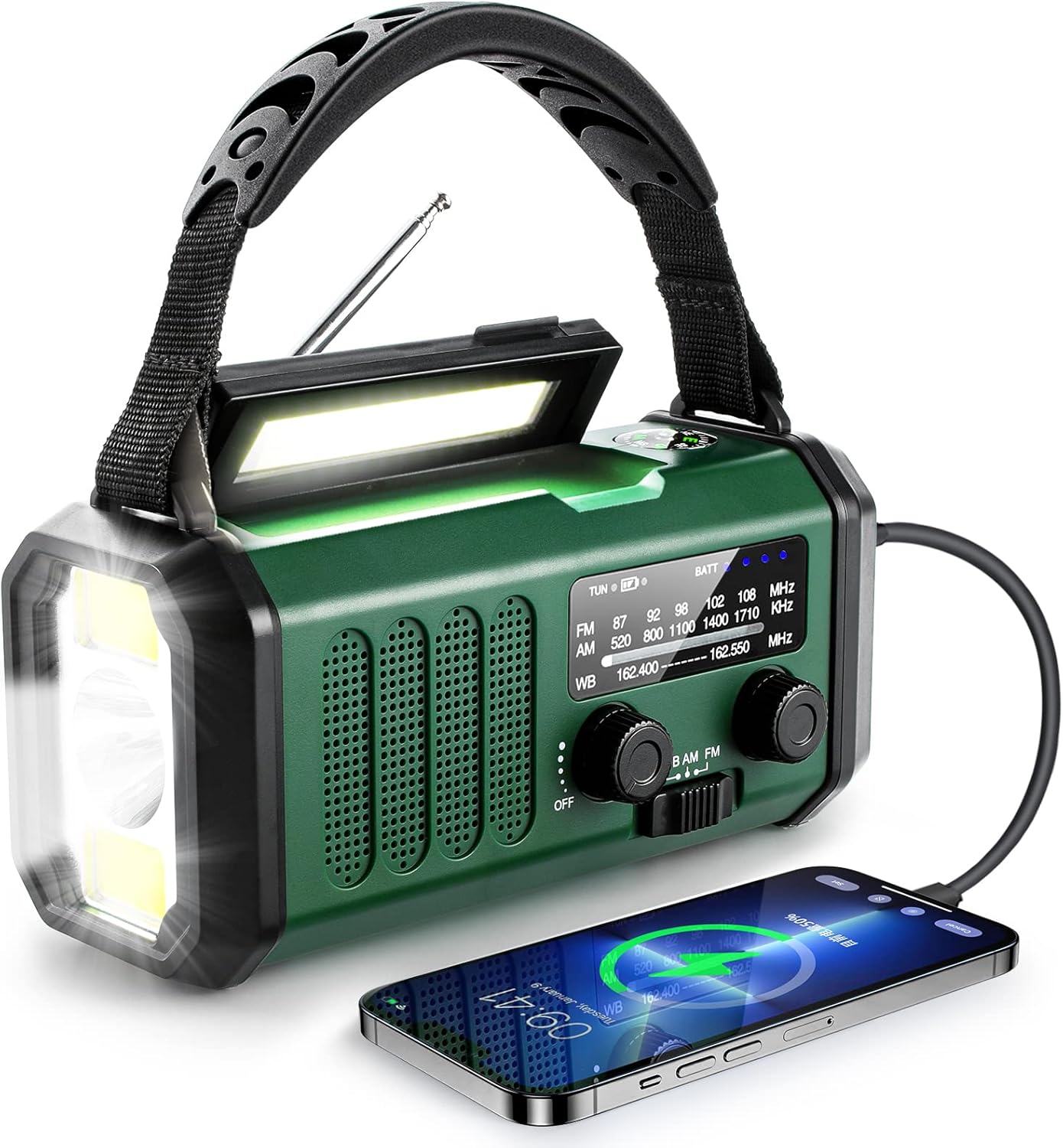 Survival Radio: Crank, Solar, NOAA, USB-C, Torch, SOS