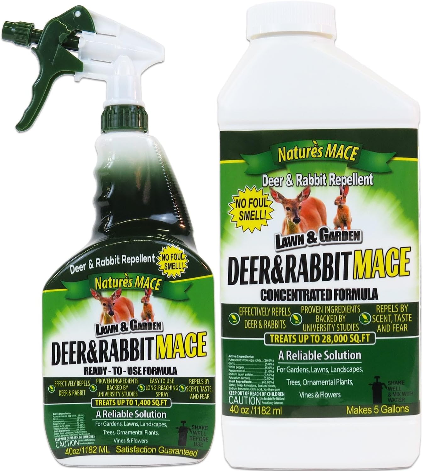 Natures MACE Deer Repellent for Plants - 40 oz Combo Kit